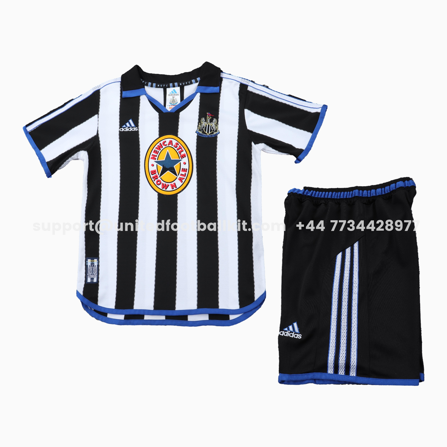 Unitedfootballkit.com | Retro Newcastle United 1999-00 Home Kids Kit -Customize Name, Number and Patch | Worldwide Shipping