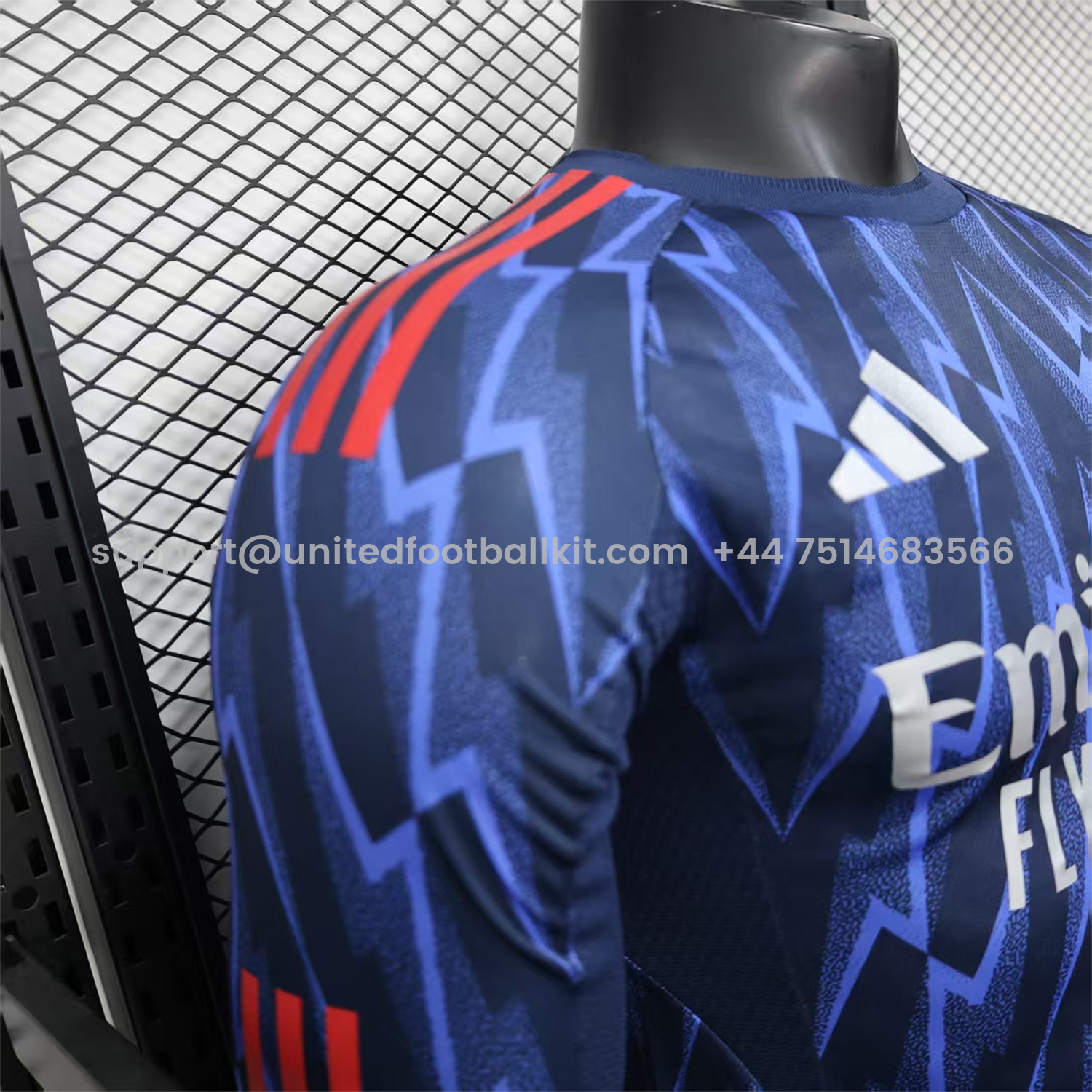 Unitedfootballkit.com | Arsenal 25-26 Away Long Blue Jersey - Player Version -Customize Name, Number and Patch | Worldwide Shipping