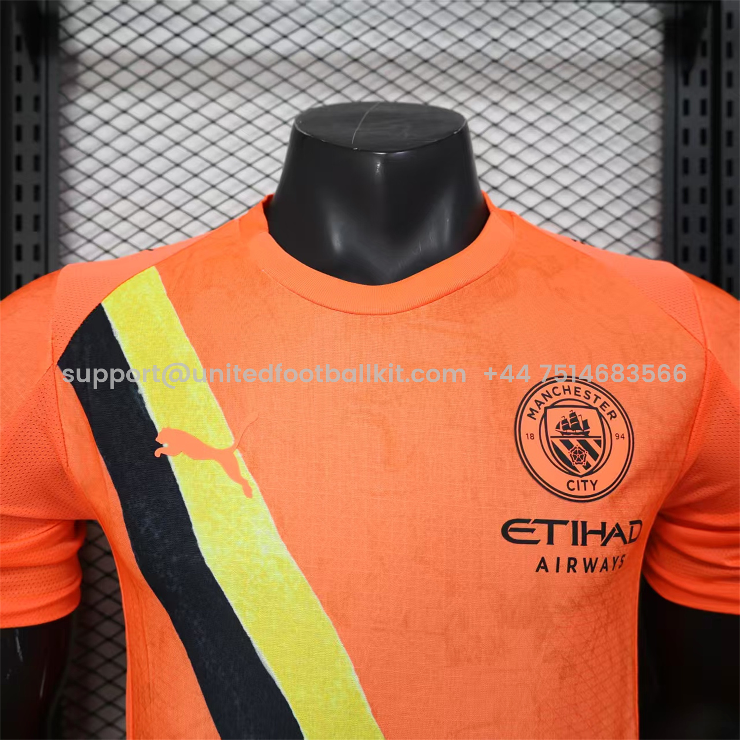 Unitedfootballkit.com | Manchester City 25-26 Orange Special Jersey - Player Version -Customize Name, Number and Patch | Worldwide Shipping