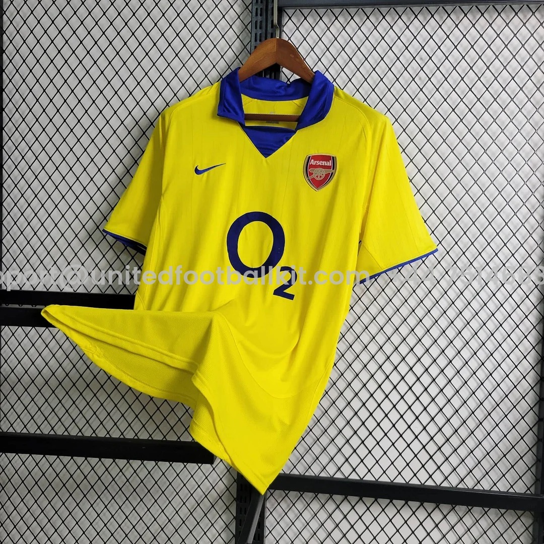 Unitedfootballkit.com | Retro Arsenal 2003-05 Away Stadium Jersey -Customize Name, Number and Patch | Worldwide Shipping