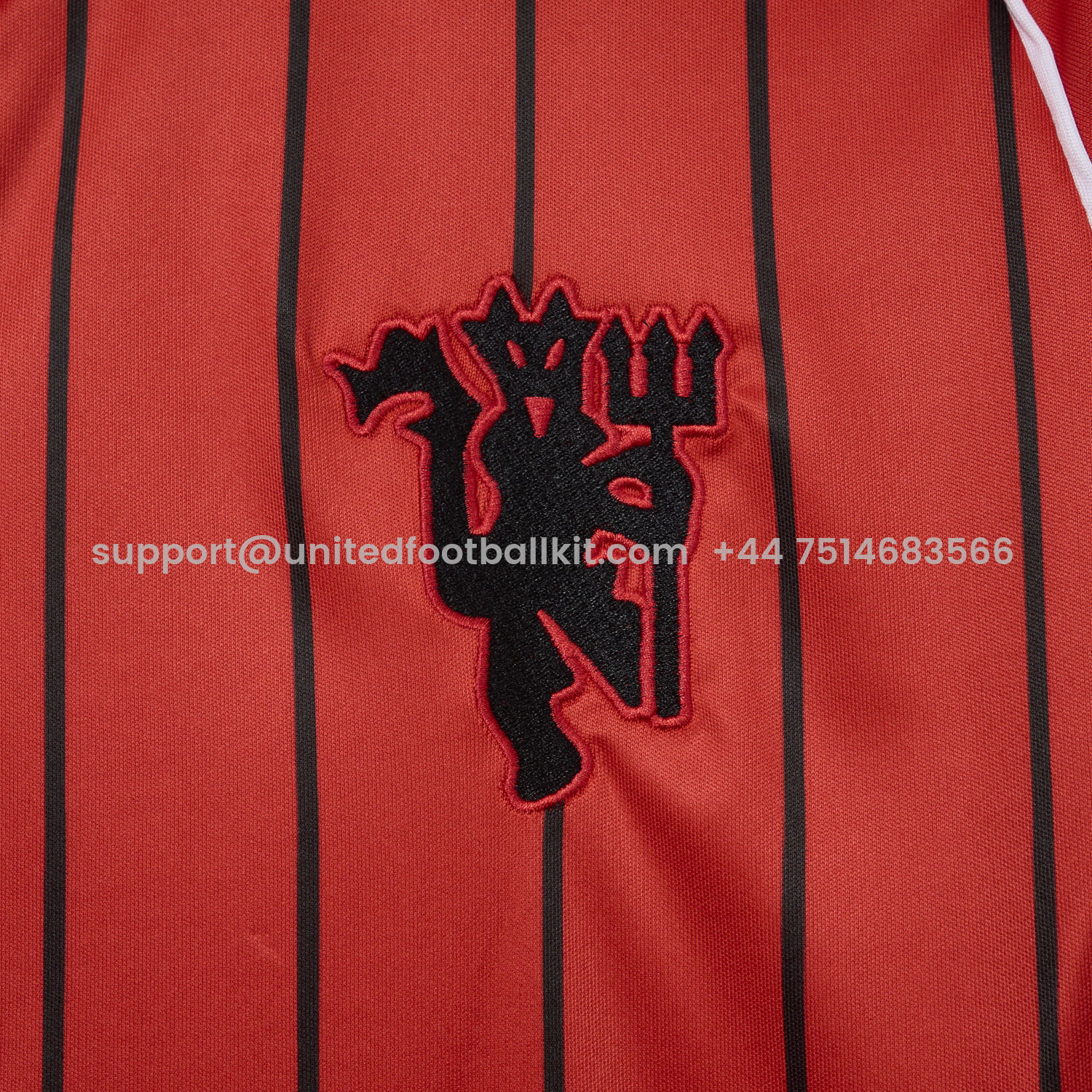 Unitedfootballkit.com | Manchester United 25-26 Red Baseball Jersey with Black Stripes -Customize Name, Number and Patch | Worldwide Shipping