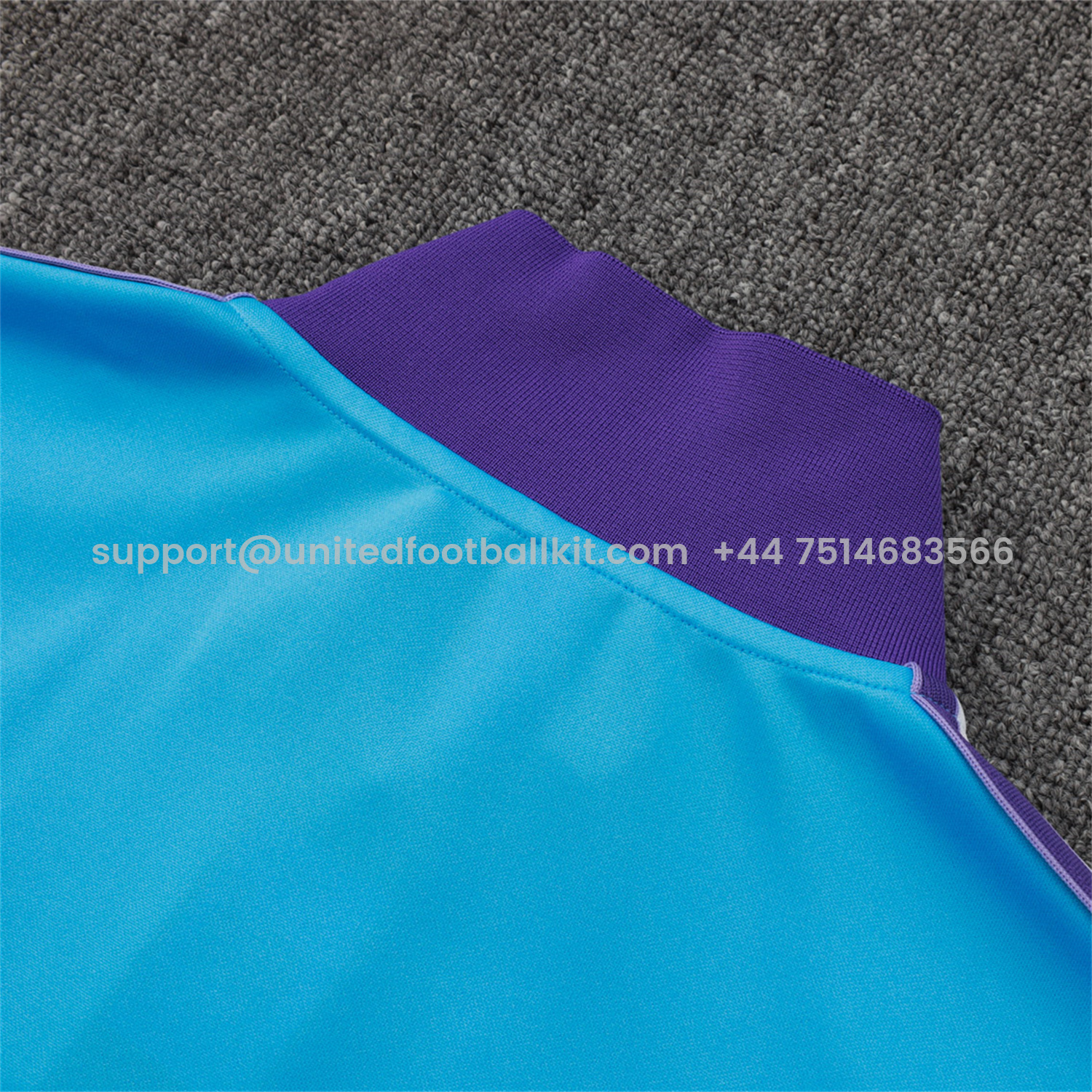 Unitedfootballkit.com | Real Madrid 25-26 Throwback Trefoil Jacket Training Tracksuit - Blue Jackets & Purple Pants -Customize Name, Number and Patch | Worldwide Shipping