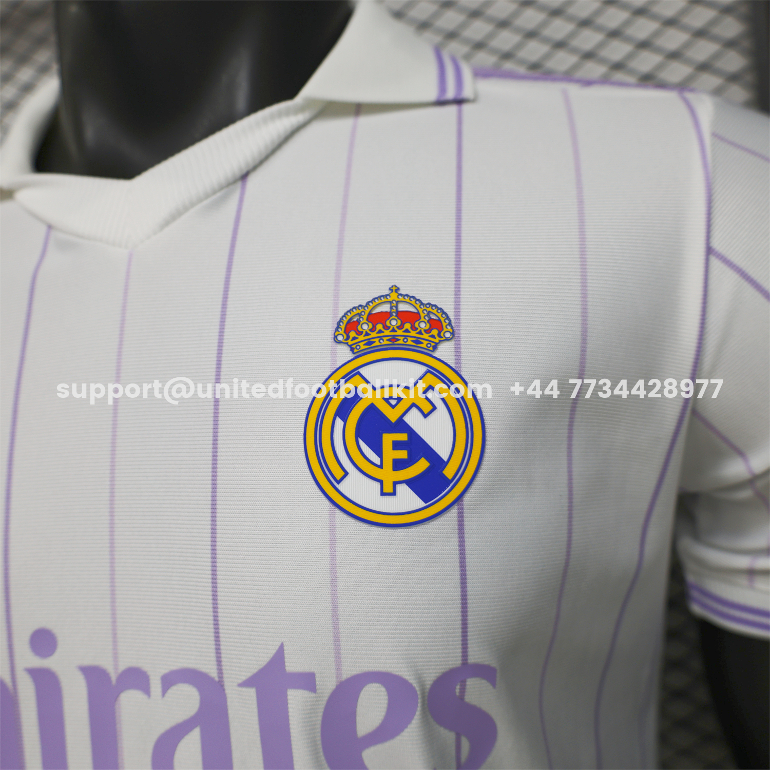 Unitedfootballkit.com | Real Madrid 25-26 Retro Style White Polo Jersey - Player Version -Customize Name, Number and Patch | Worldwide Shipping