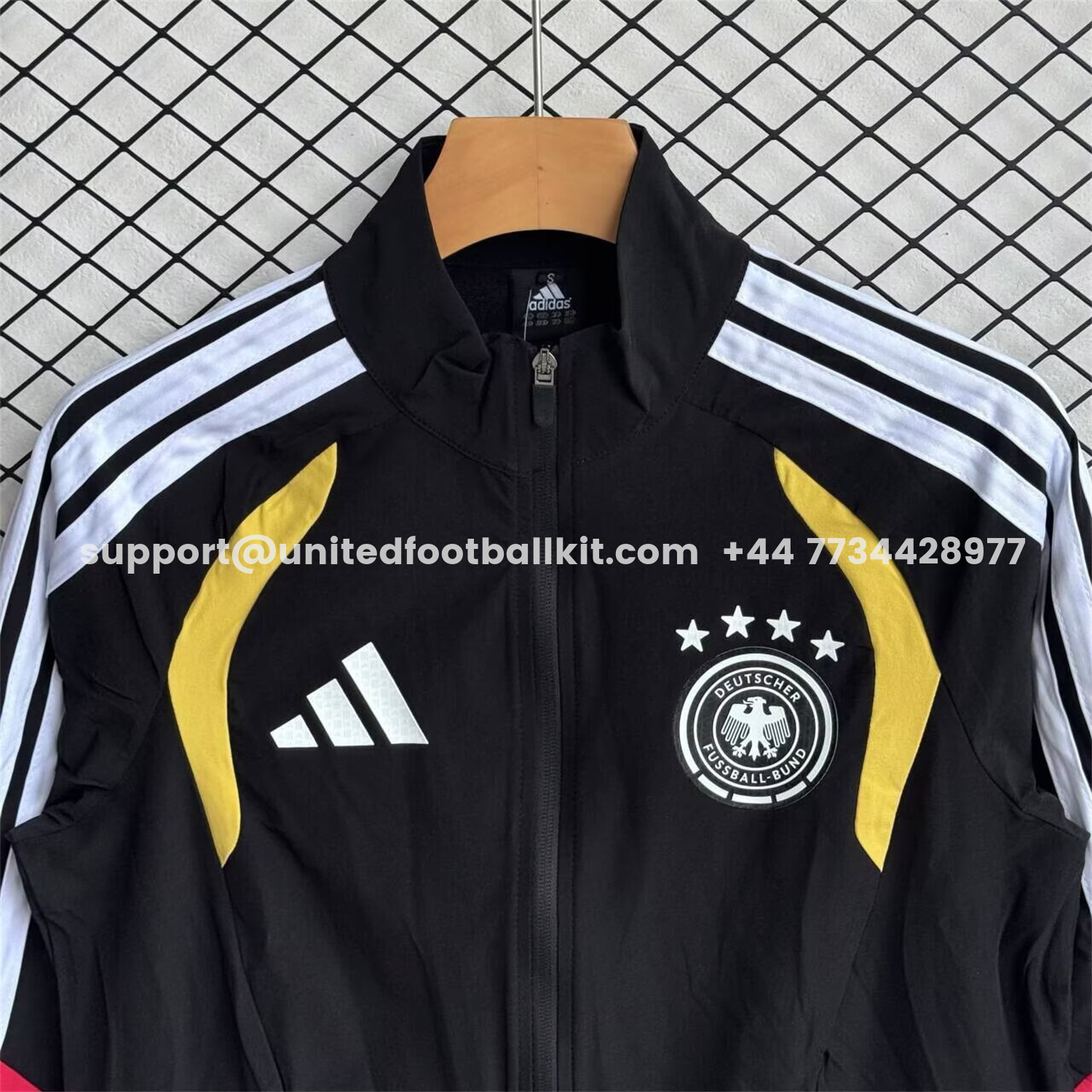 Unitedfootballkit.com | Germany 2026 Windbreaker Training Set - Black Red Top and Pants -Customize Name, Number and Patch | Worldwide Shipping