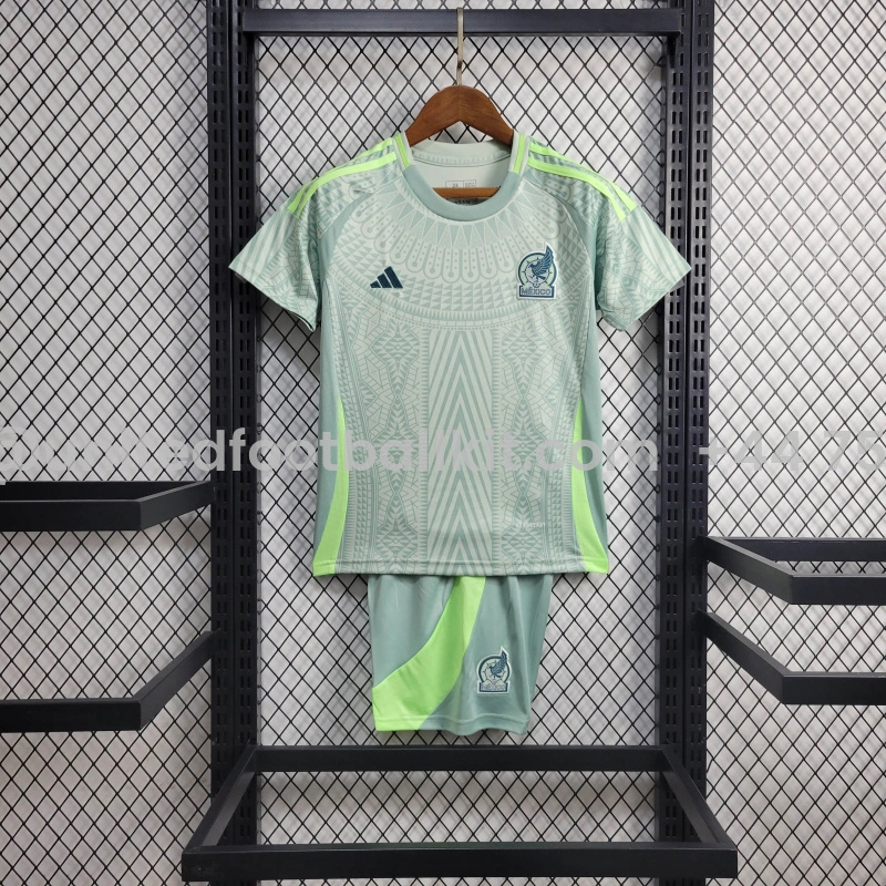 Unitedfootballkit.com | Mexico 2024 Away Stadium Kids Kit -Customize Name, Number and Patch | Worldwide Shipping