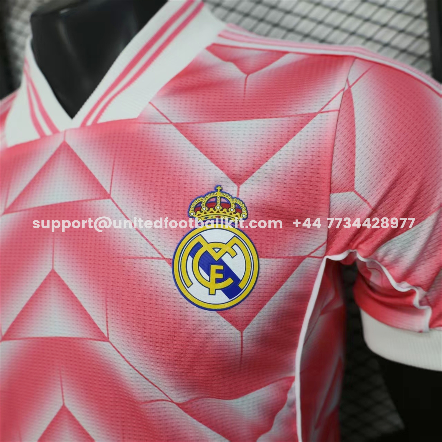 Unitedfootballkit.com | Real Madrid 25-26 Refracted Pink Light White Special Jersey - Player Version -Customize Name, Number and Patch | Worldwide Shipping
