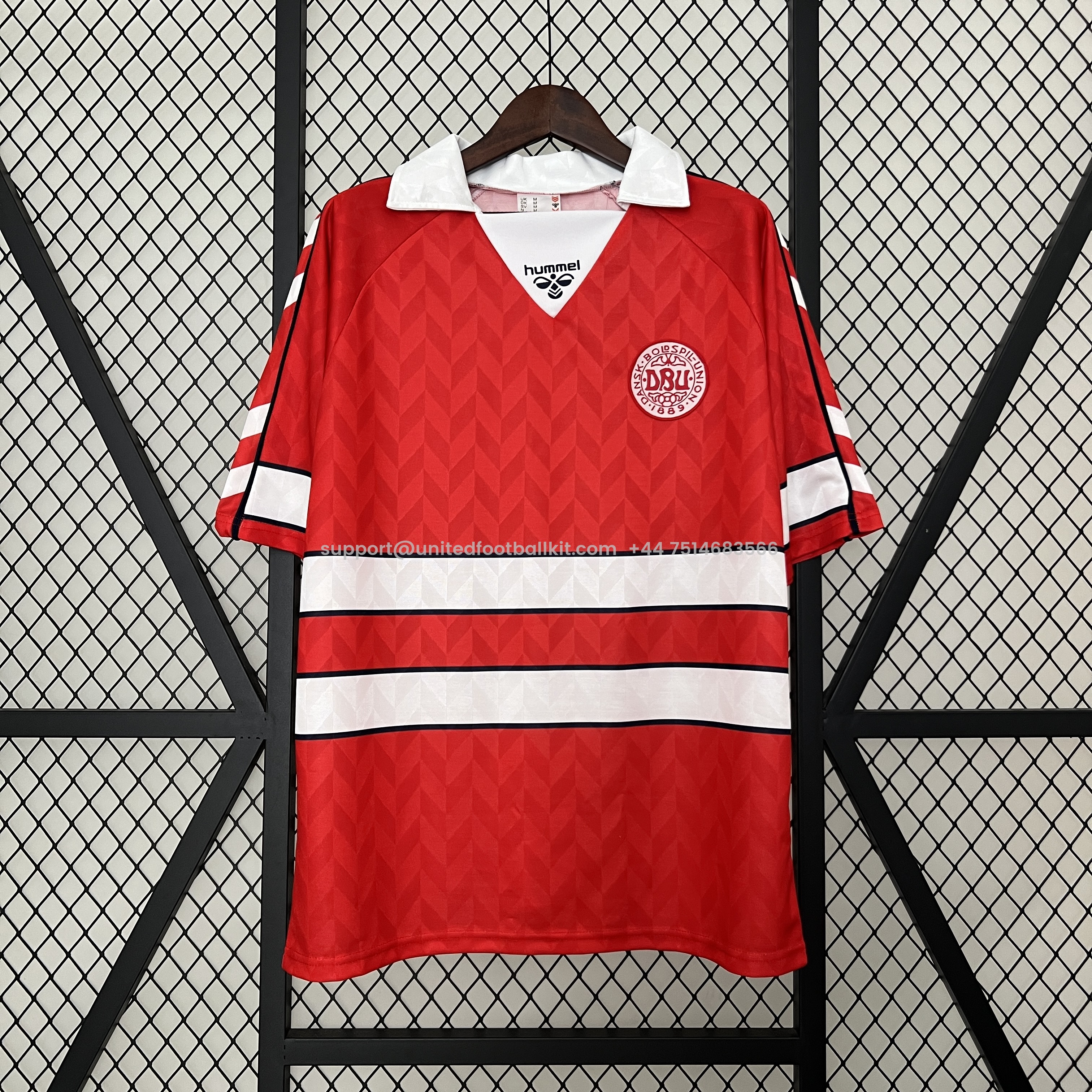 Unitedfootballkit.com | Retro Denmark 1988 Home Stadium Jersey - Fans Version -Customize Name, Number and Patch | Worldwide Shipping
