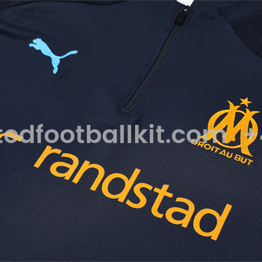 Unitedfootballkit.com | Marseille 24-25 Long Sleeve Training Set - Royal Blue -Customize Name, Number and Patch | Worldwide Shipping