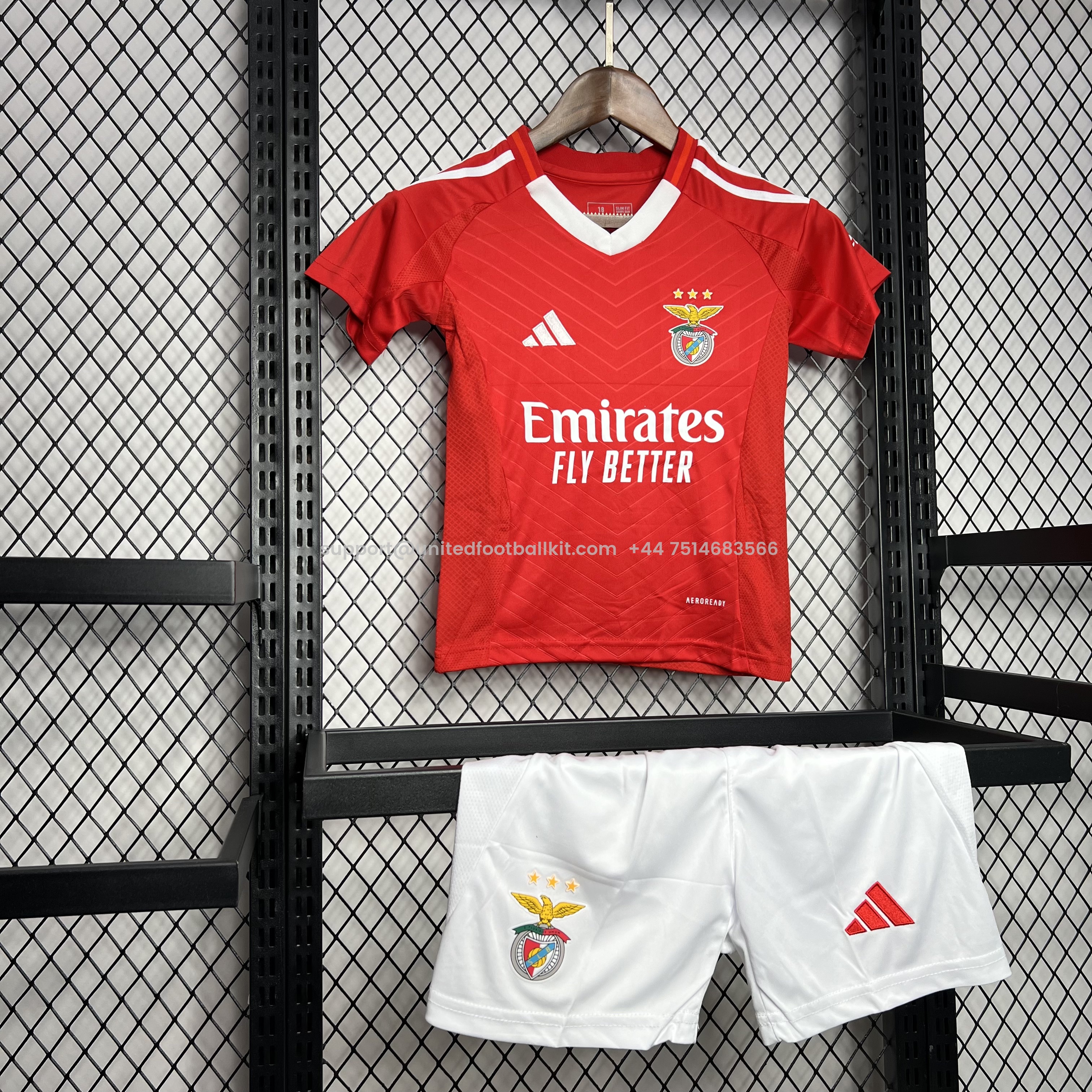 Unitedfootballkit.com | Benfica 24-25 Home Stadium Kids Kit -Customize Name, Number and Patch | Worldwide Shipping
