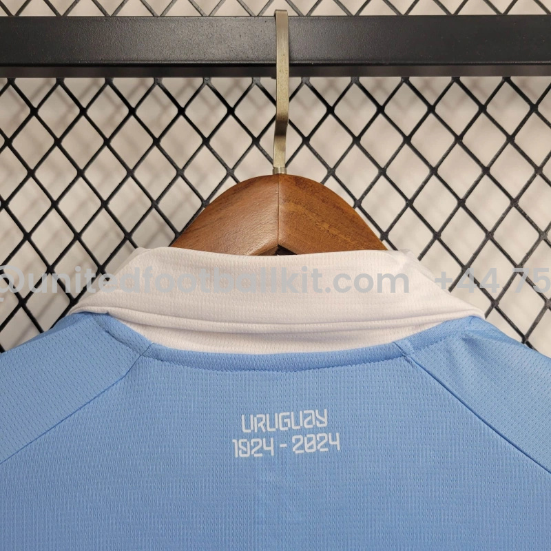 Unitedfootballkit.com | Uruguay 2024 Home Stadium Jersey - Fans Version -Customize Name, Number and Patch | Worldwide Shipping