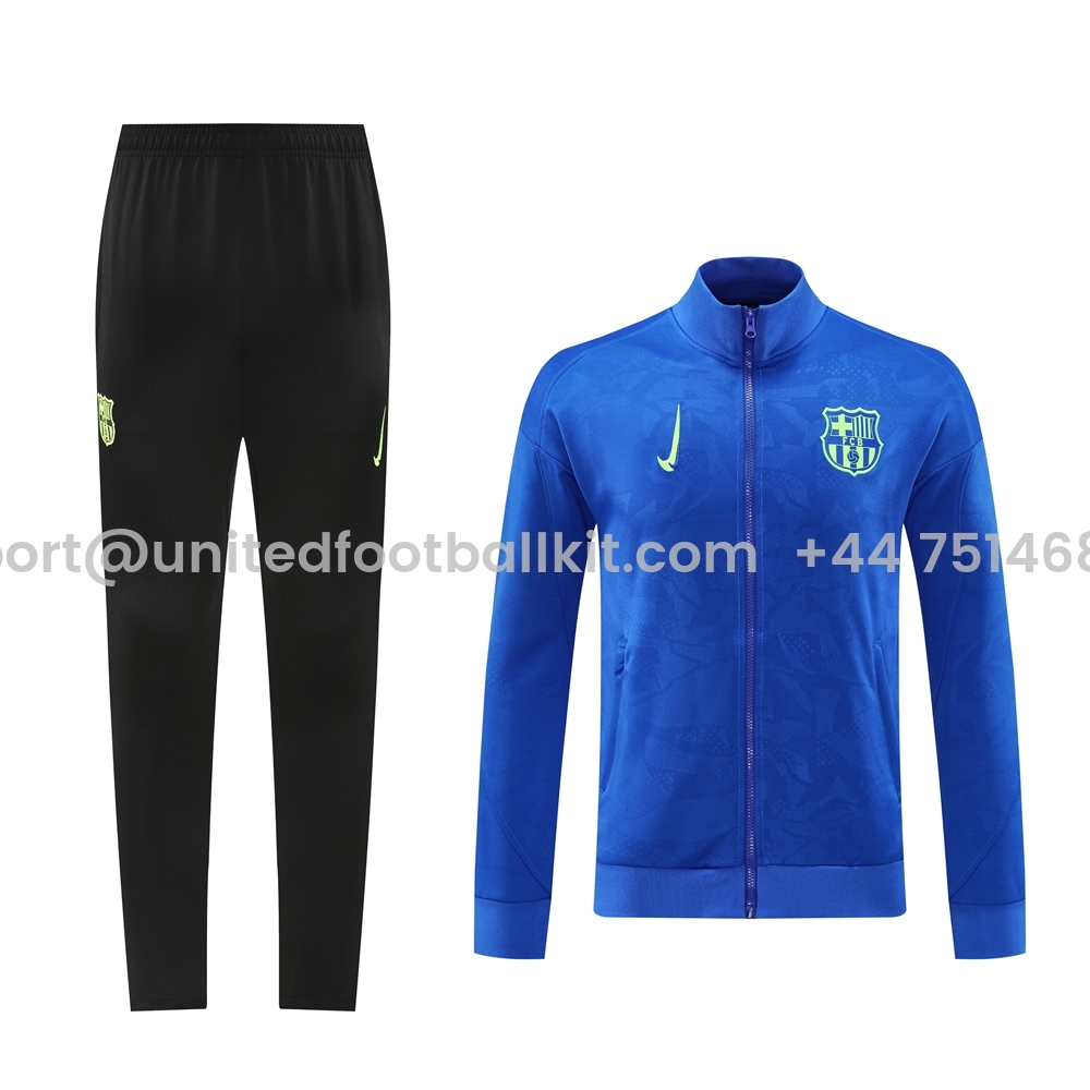 Unitedfootballkit.com | Barcelona 24-25 Jacket Training Tracksuit - Blue Top and Black Pants -Customize Name, Number and Patch | Worldwide Shipping