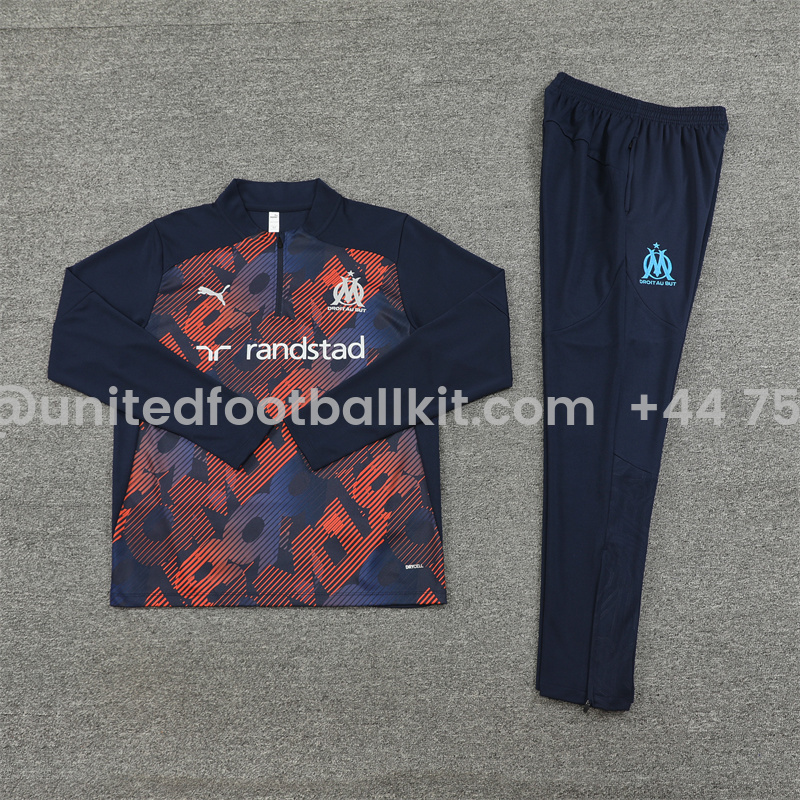 Unitedfootballkit.com | Marseille 24-25 Long Sleeve Training Set - Camo -Customize Name, Number and Patch | Worldwide Shipping
