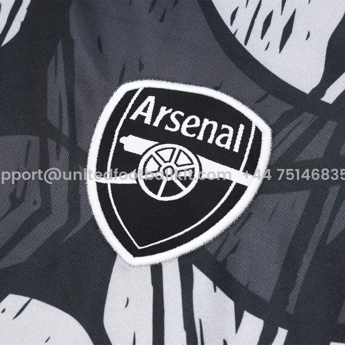 Unitedfootballkit.com | Arsenal 24-25 Black Grey Windbreaker Jacket -Customize Name, Number and Patch | Worldwide Shipping