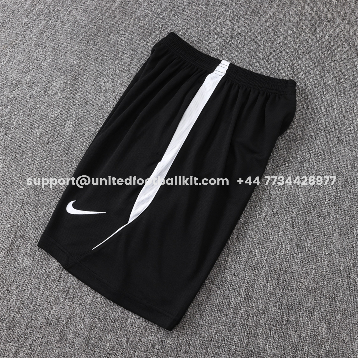 Unitedfootballkit.com | Paris Saint-Germain PSG 26-27 Short-Sleeve Training Set - White Border Black Top & Shorts -Customize Name, Number and Patch | Worldwide Shipping