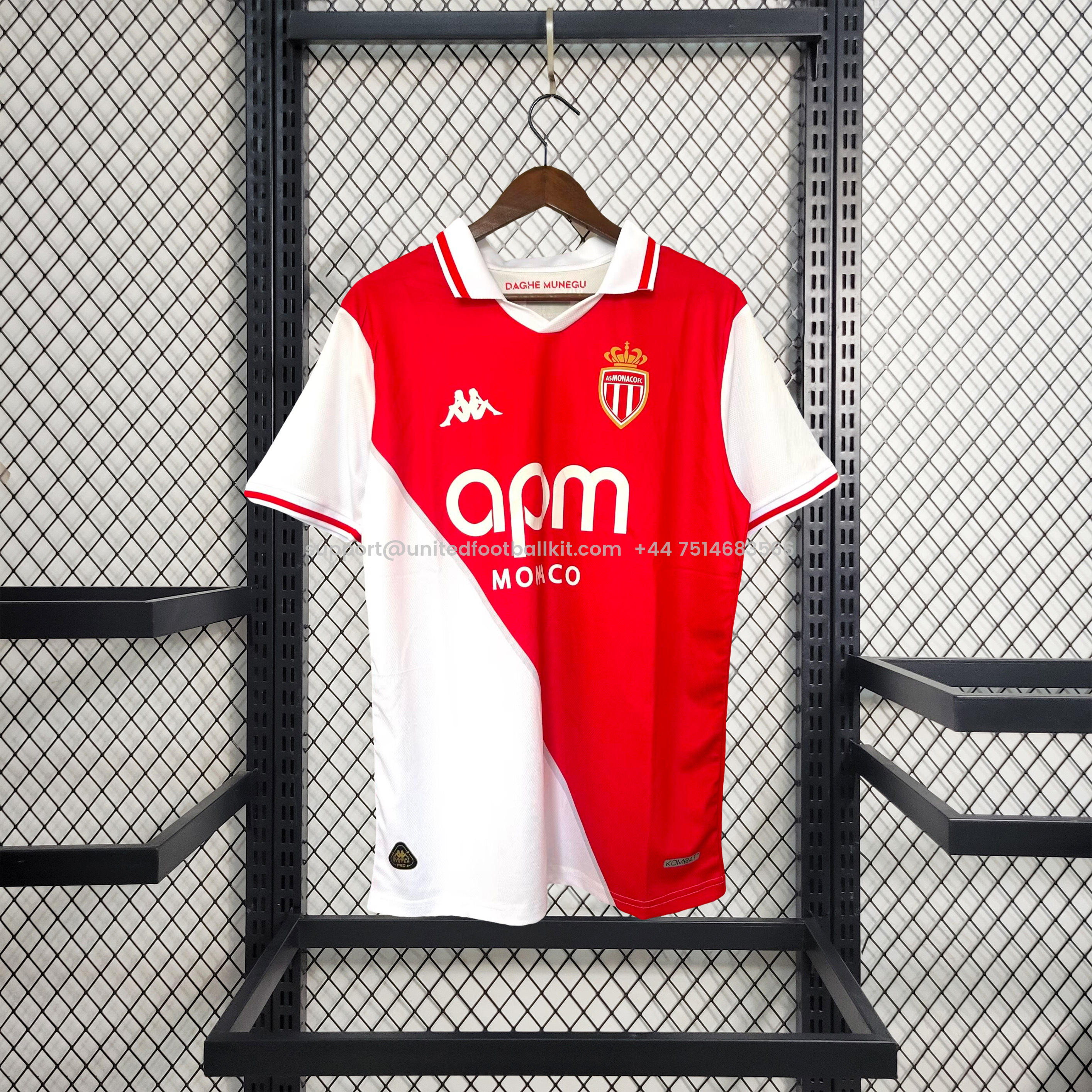 Unitedfootballkit.com | AS Monaco 24-25 Home Jersey - Fans Version -Customize Name, Number and Patch | Worldwide Shipping