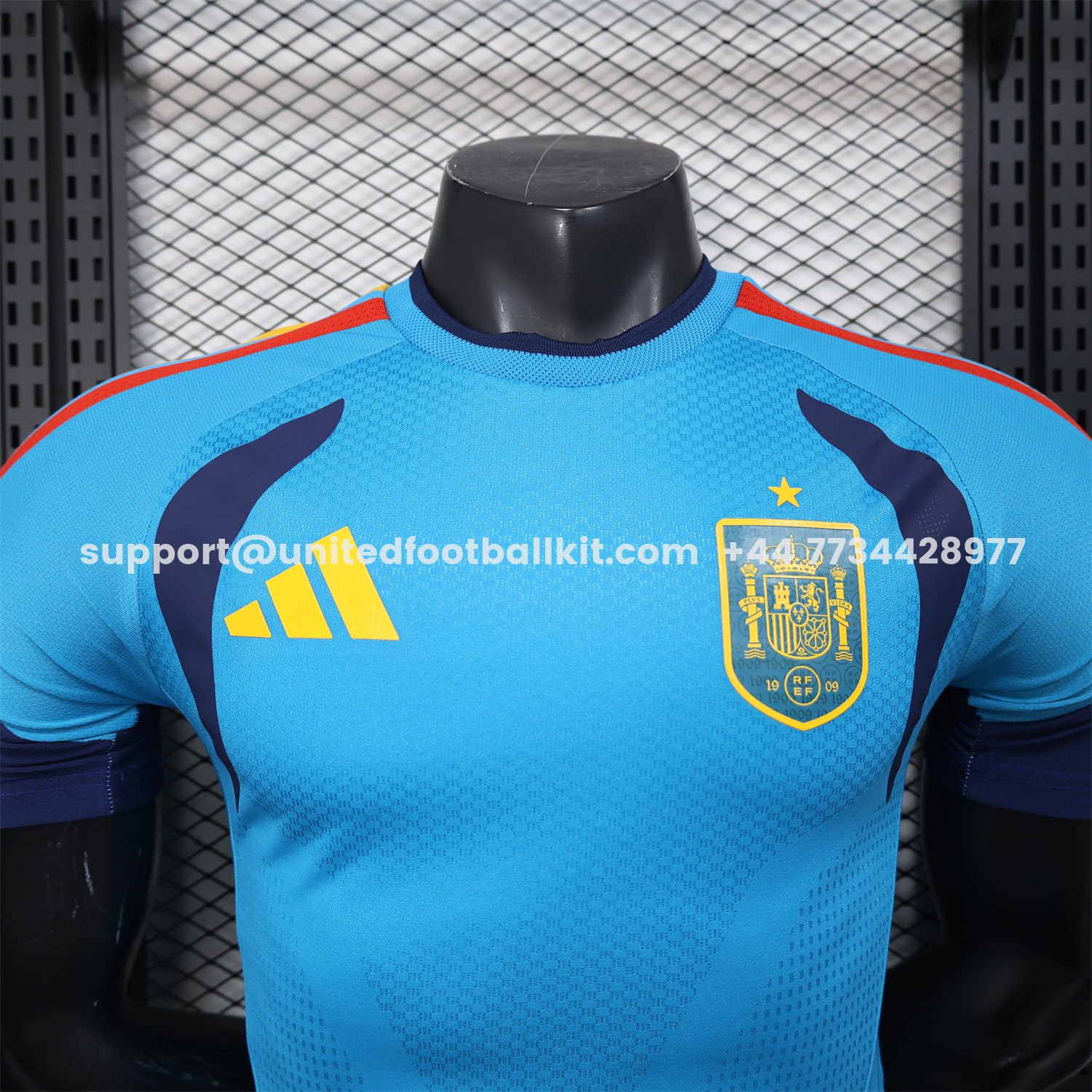 Unitedfootballkit.com | Spain 2026 Blue Pre-Match Training Jersey - Player Version -Customize Name, Number and Patch | Worldwide Shipping