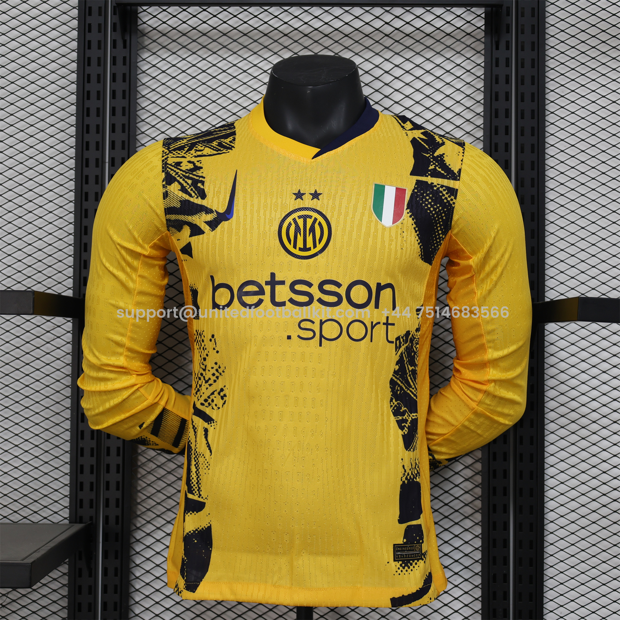 Unitedfootballkit.com | Inter Milan 24-25 Third Long Sleeves Jersey - Player Version -Customize Name, Number and Patch | Worldwide Shipping