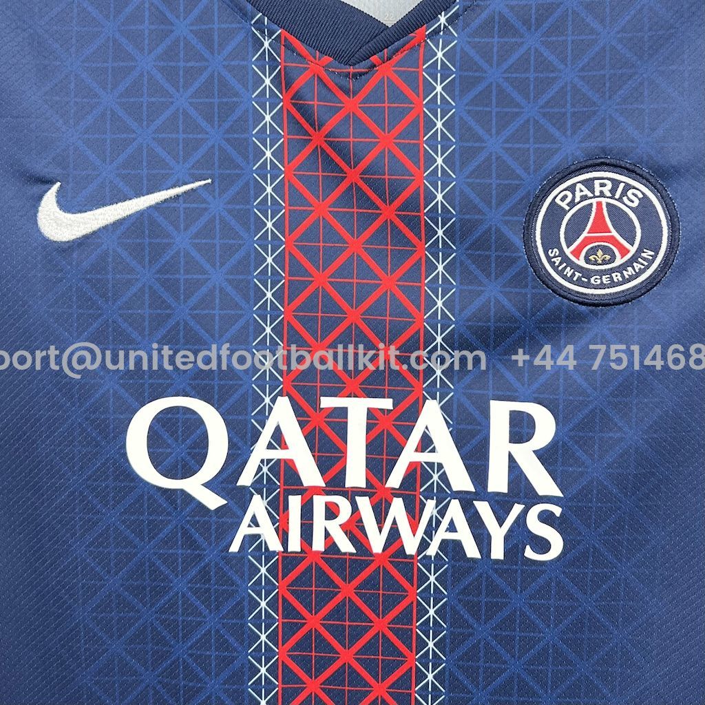 Unitedfootballkit.com | Paris Saint-Germain PSG 25-26 Home Kids Kit -Customize Name, Number and Patch | Worldwide Shipping