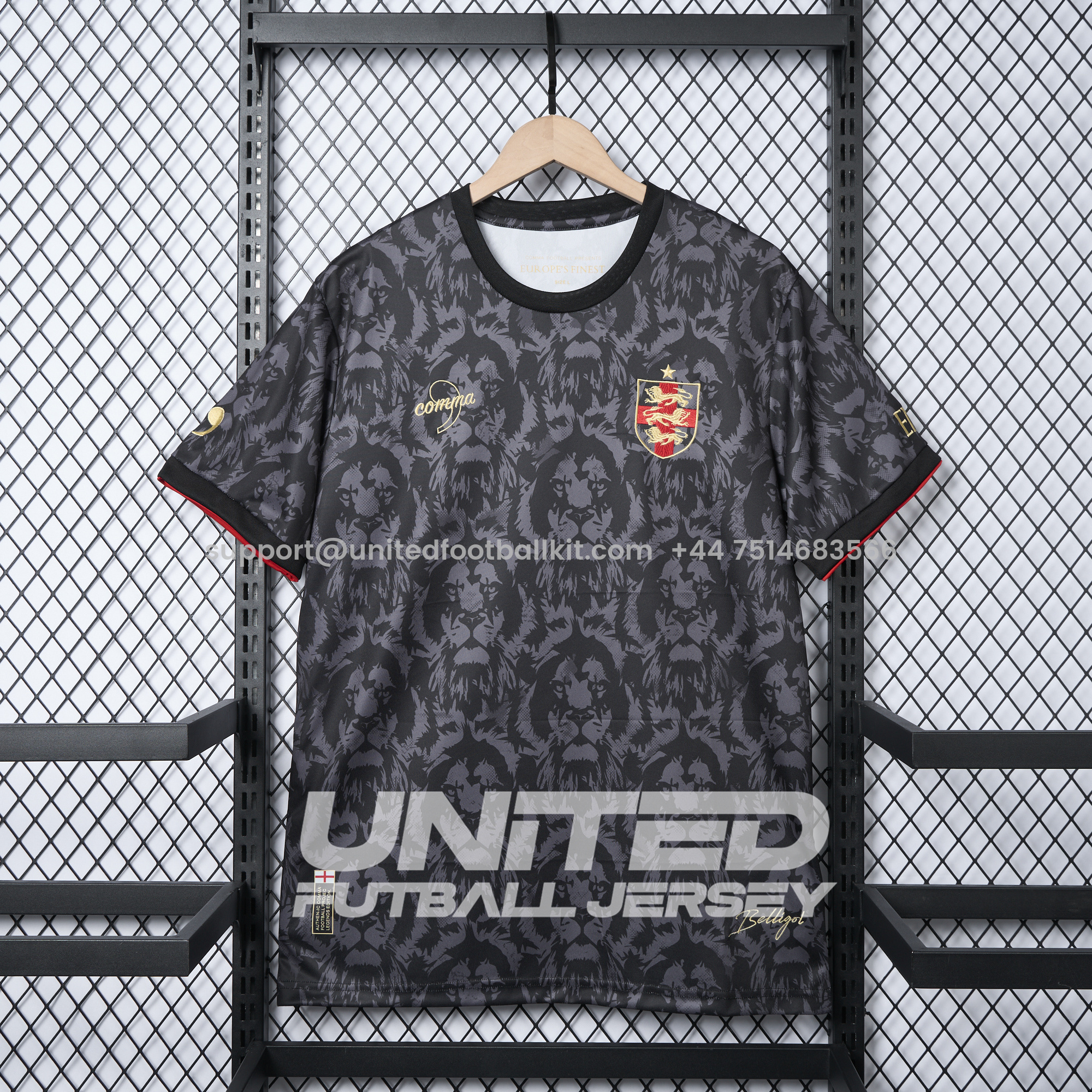 Unitedfootballkit.com | England 2024 Black The Lions Special Edition Jersey - Fans Version -Customize Name, Number and Patch | Worldwide Shipping