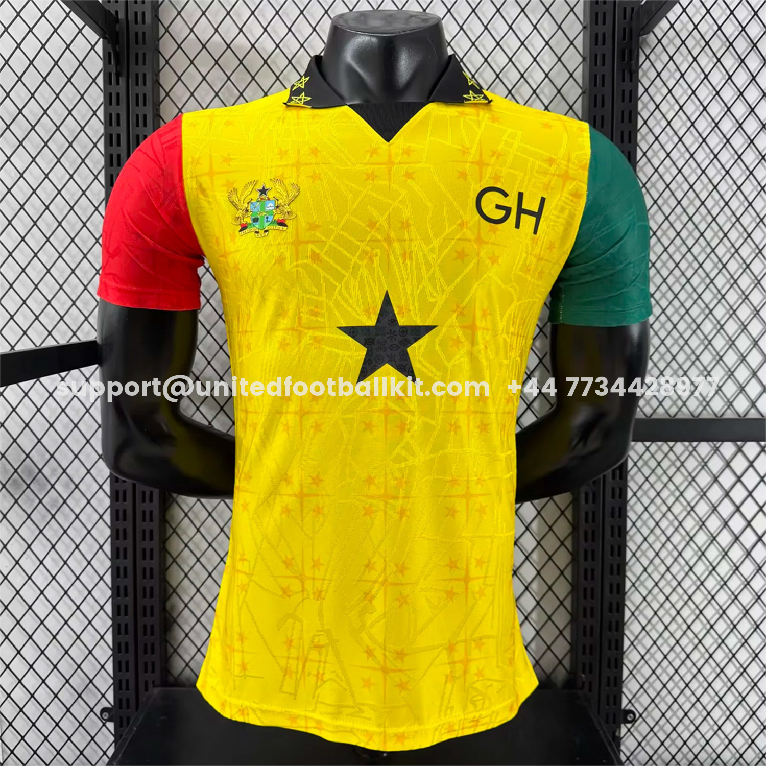 Unitedfootballkit.com | Ghana 2026 Coat Of Arms Yellow Special Jersey - Player Version -Customize Name, Number and Patch | Worldwide Shipping