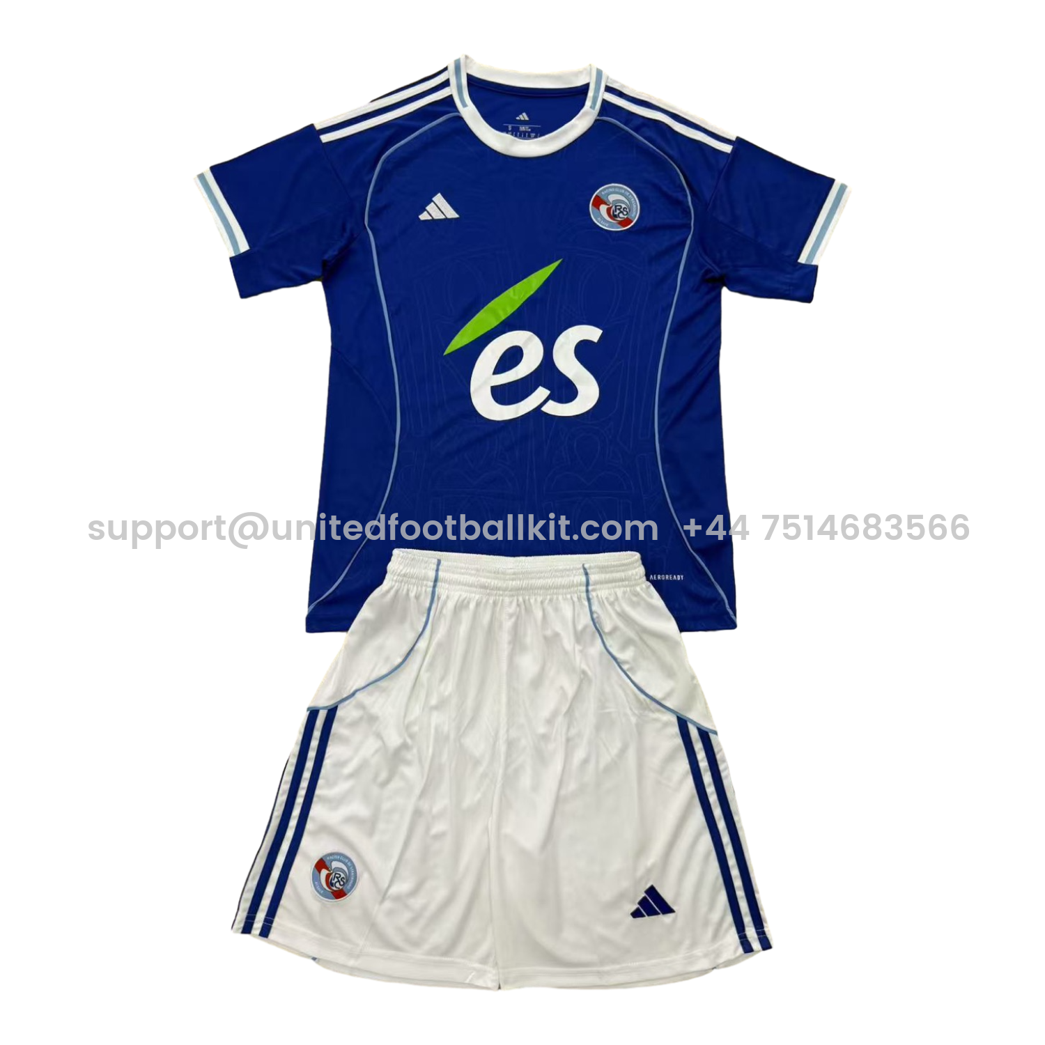 Unitedfootballkit.com | Strasbourg 25-26 Home Men's Adult Jersey Set - Fans Version -Customize Name, Number and Patch | Worldwide Shipping