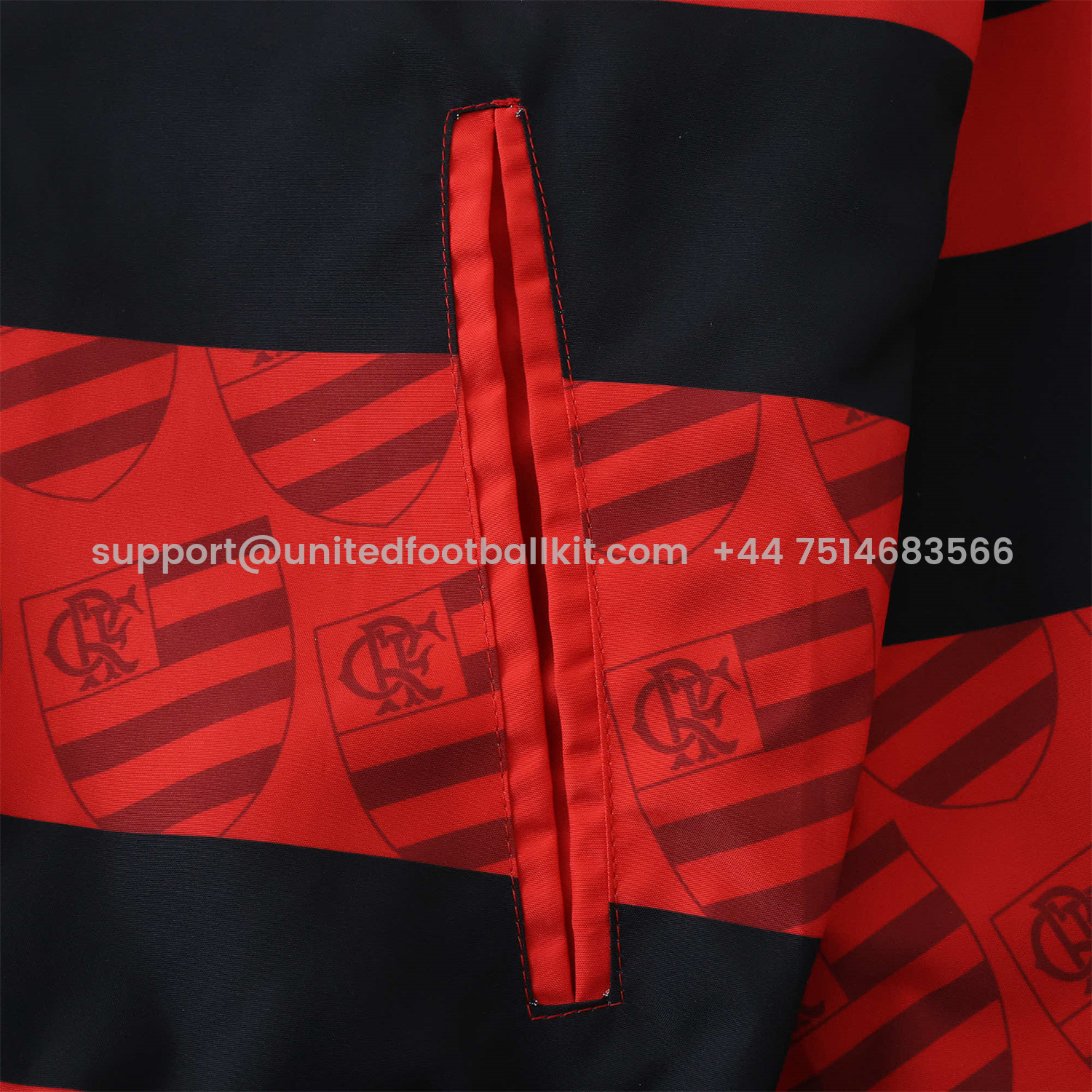 Unitedfootballkit.com | Flamengo 24-25 Double Sided Reversible Windbreaker - Red & Blue -Customize Name, Number and Patch | Worldwide Shipping