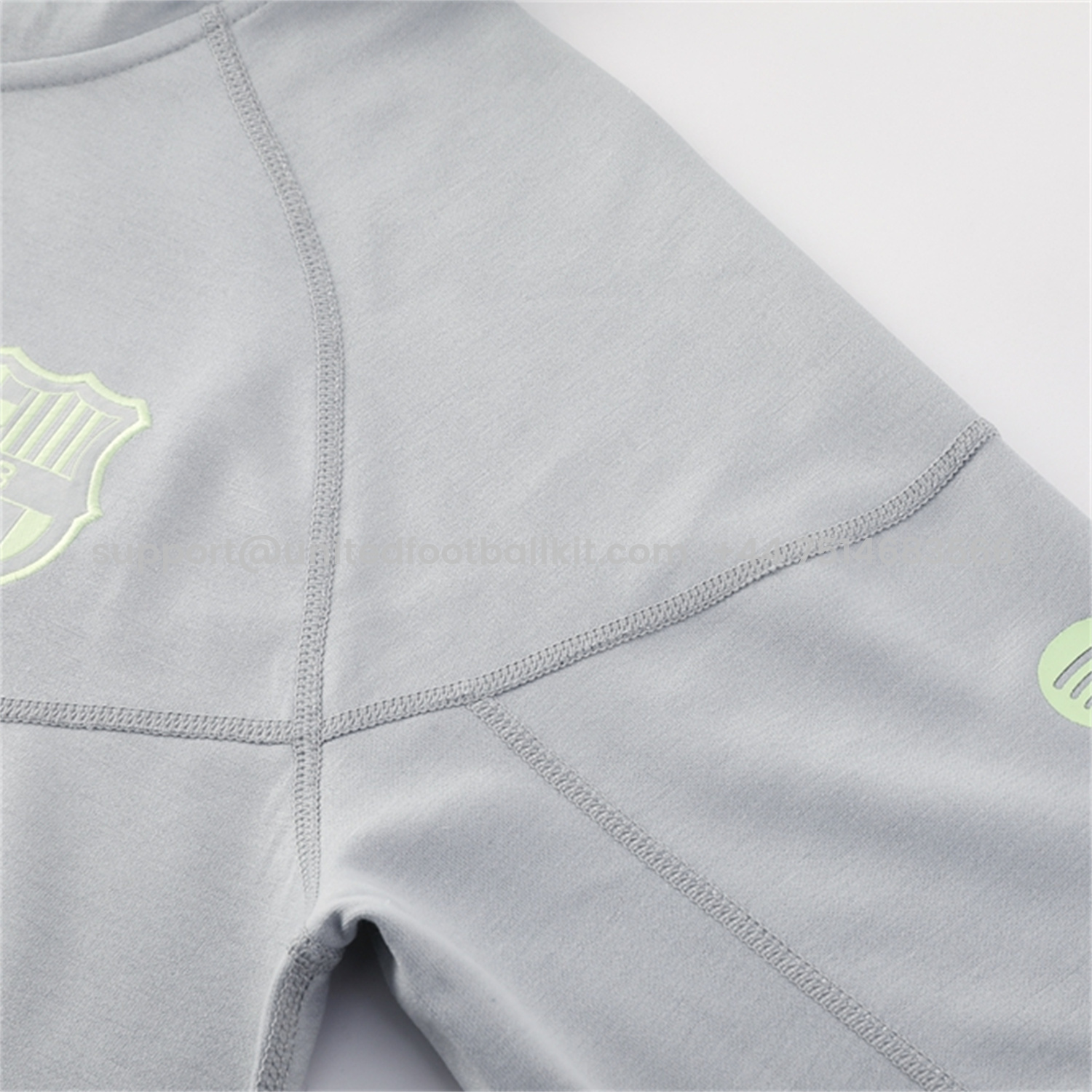 Unitedfootballkit.com | Barcelona 25-26 Hooded Jacket Training Tracksuit - Grey Jackets & Pants -Customize Name, Number and Patch | Worldwide Shipping