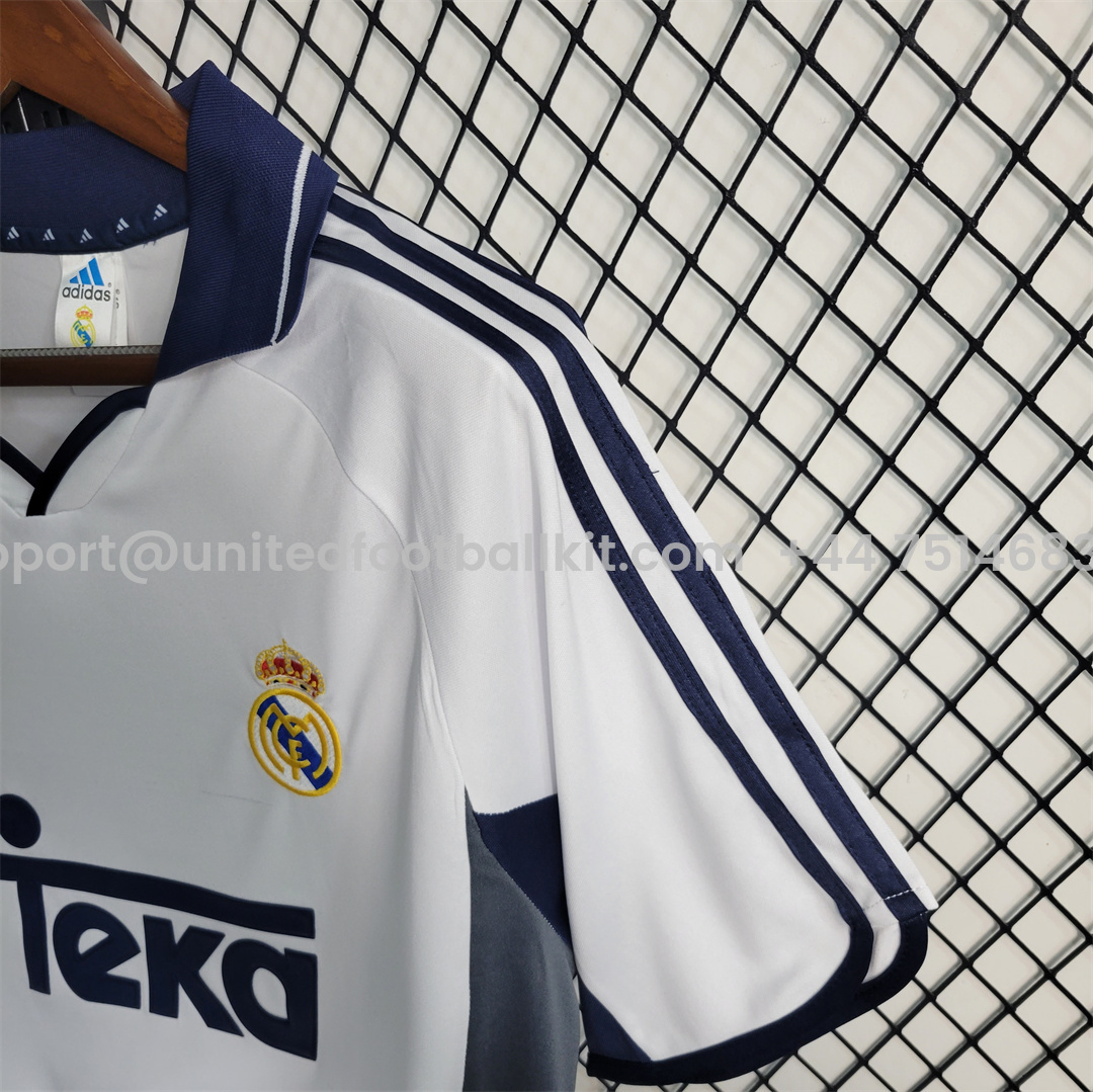 Unitedfootballkit.com | Retro Real Madrid 00-01 Home Stadium Jersey -Customize Name, Number and Patch | Worldwide Shipping