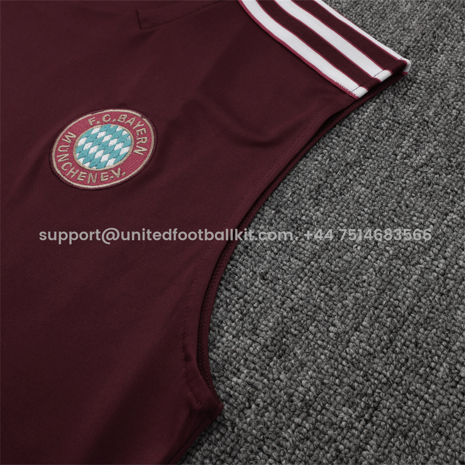 Unitedfootballkit.com | Bayern Munich 25-26 Throwback Trefoil Vest Training Set - Deep Red -Customize Name, Number and Patch | Worldwide Shipping