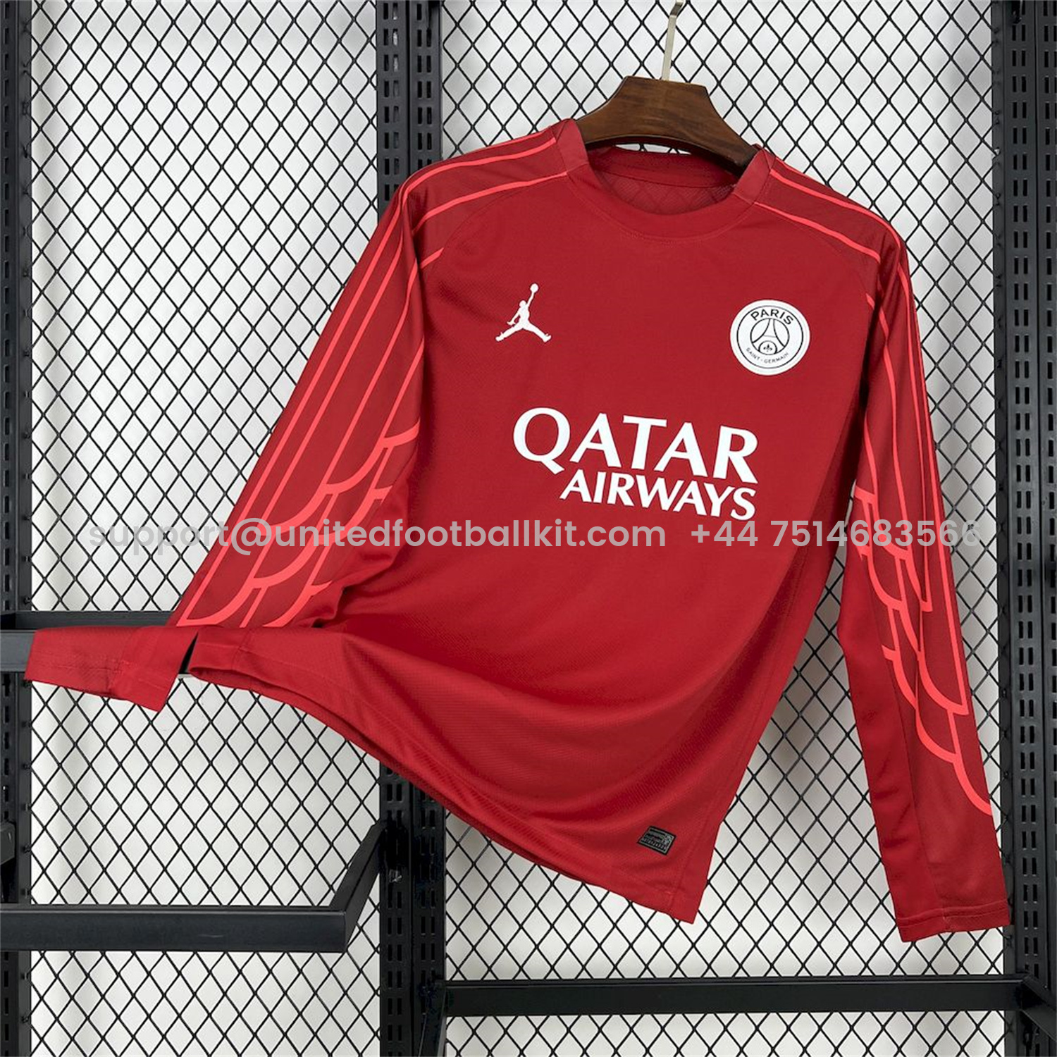 Unitedfootballkit.com | Paris Saint-Germain PSG 24-25 Fourth Goalkeeper Red Long Sleeves Jersey - Fans Version -Customize Name, Number and Patch | Worldwide Shipping
