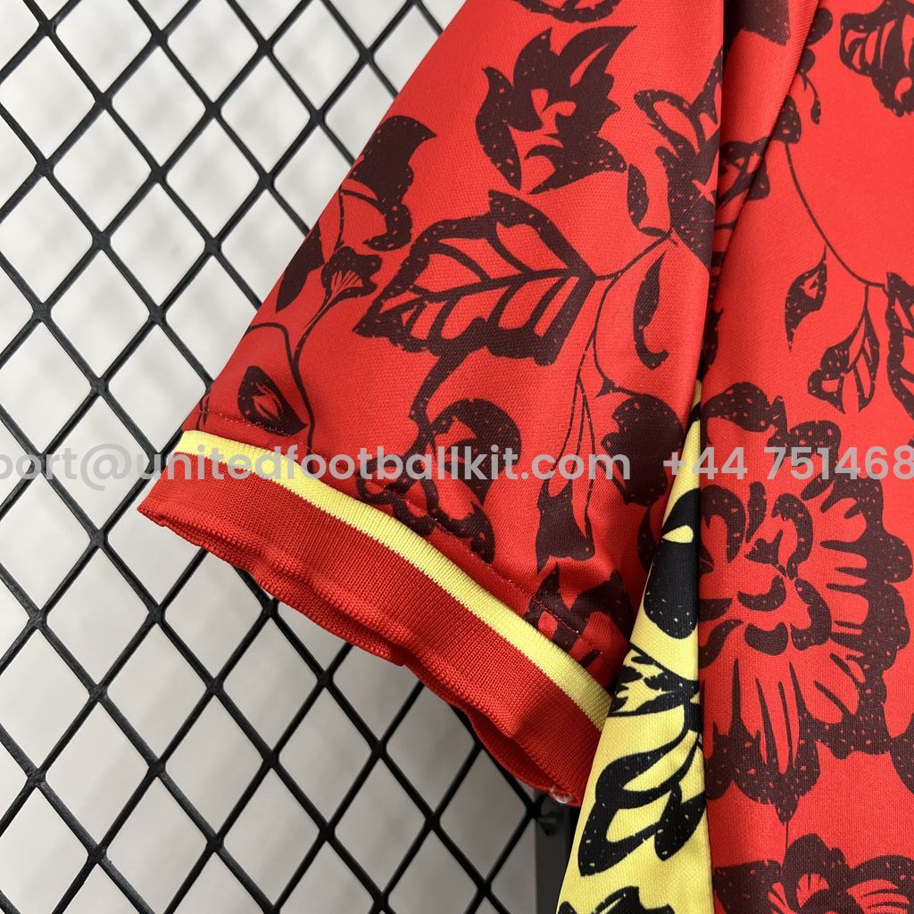 Unitedfootballkit.com | Portugal 2024-25 Red Flower Special Edition Jersey - Fans Version -Customize Name, Number and Patch | Worldwide Shipping