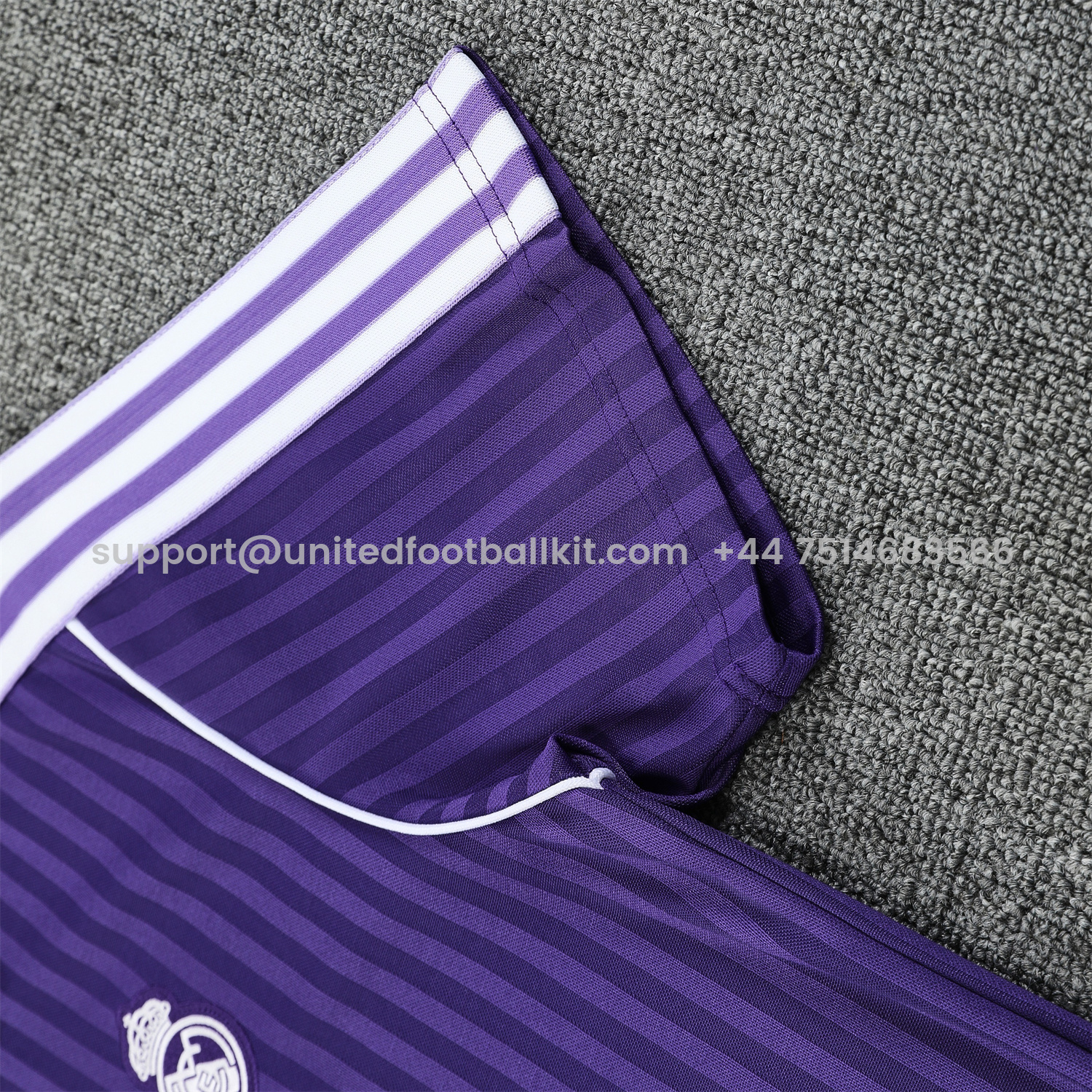 Unitedfootballkit.com | Real Madrid 25-26 Short-Sleeve Training Set - Pure Purple Top & Purple Shorts -Customize Name, Number and Patch | Worldwide Shipping