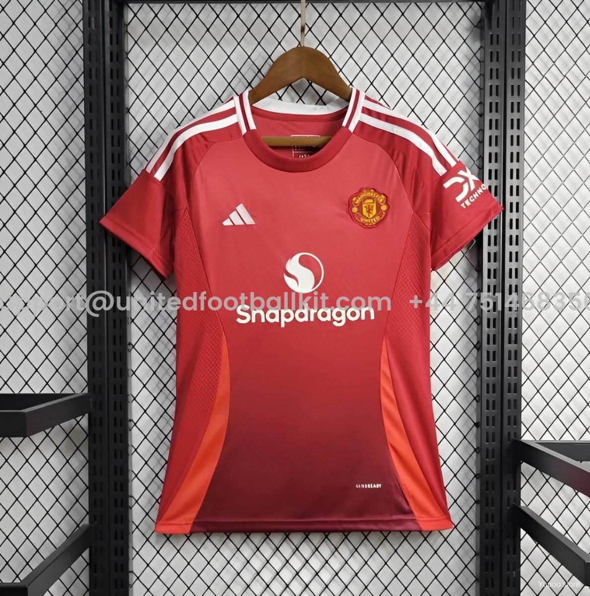 Unitedfootballkit.com | Women's Manchester United 24-25 Home Jersey -Customize Name, Number and Patch | Worldwide Shipping