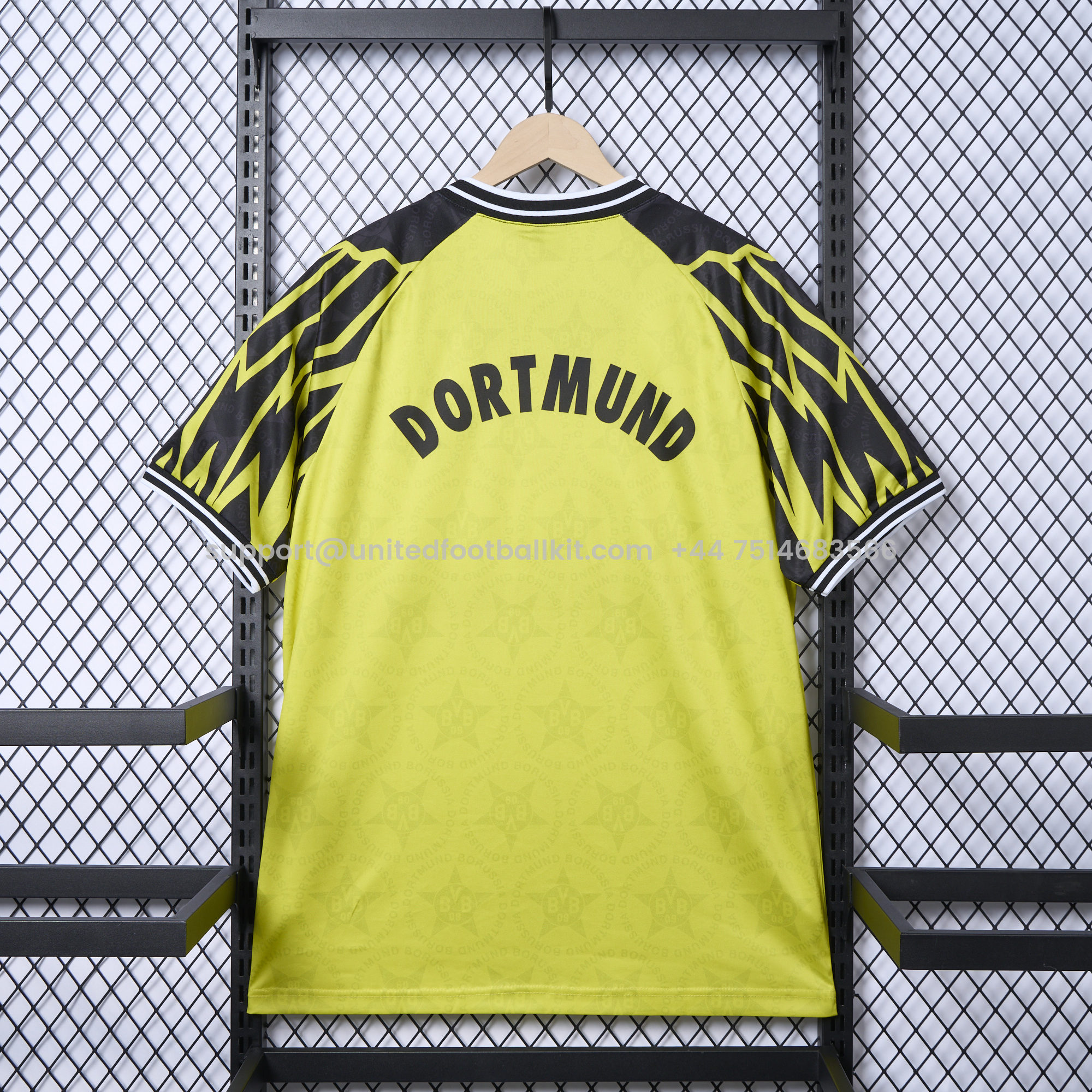 Unitedfootballkit.com | Dortmund Retro 94-95 Home Shirt -Customize Name, Number and Patch | Worldwide Shipping
