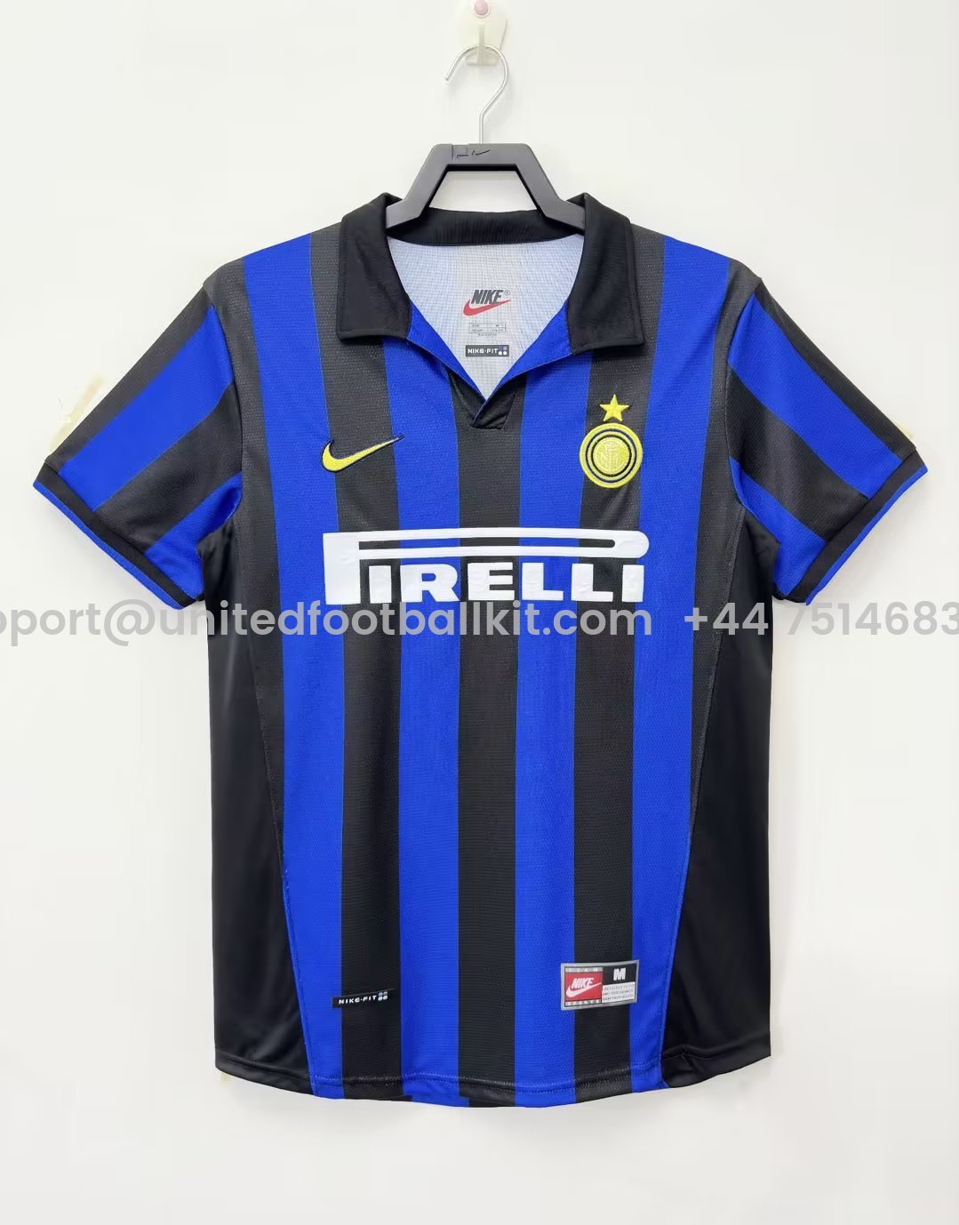 Unitedfootballkit.com | Retro Inter Milan 98-99 Home Stadium Jersey -Customize Name, Number and Patch | Worldwide Shipping