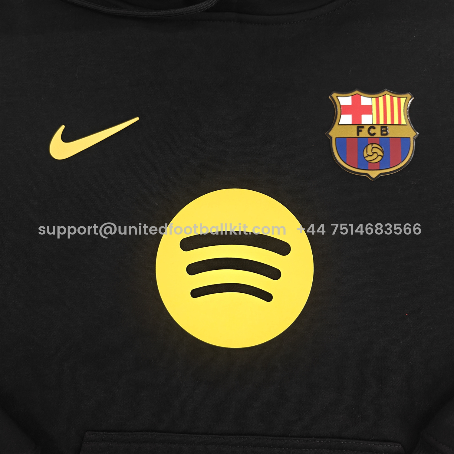 Unitedfootballkit.com | Barcelona 25-26 Big Logo Unisex Pullover Hoodie -Customize Name, Number and Patch | Worldwide Shipping