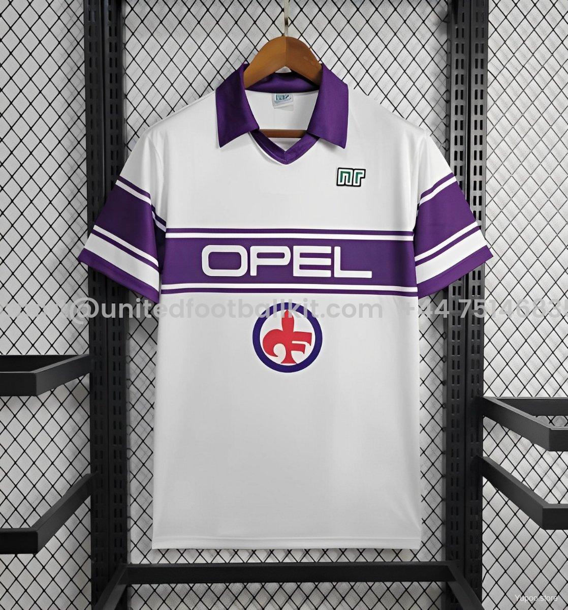 Unitedfootballkit.com | Retro Fiorentina 1984-85 Away Jersey -Customize Name, Number and Patch | Worldwide Shipping