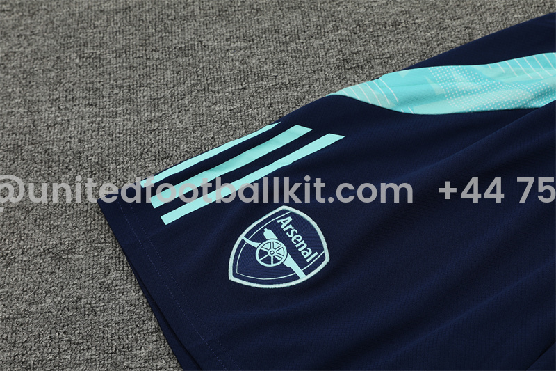 Unitedfootballkit.com | Arsenal 24-25 Short-Sleeve Training Kids Kit - Lake Blue -Customize Name, Number and Patch | Worldwide Shipping