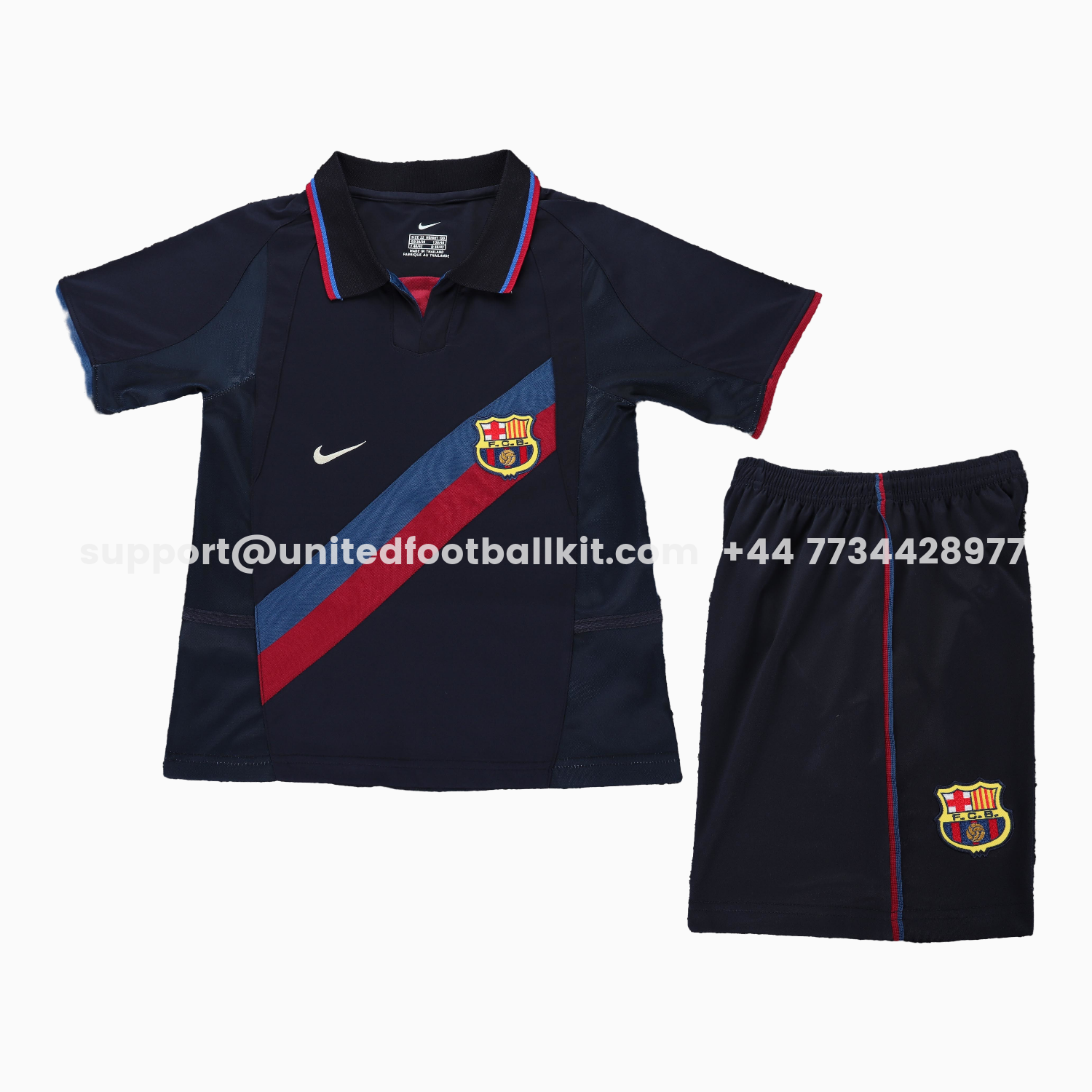 Unitedfootballkit.com | Retro Barcelona 2002-03 Third Kids Kit -Customize Name, Number and Patch | Worldwide Shipping