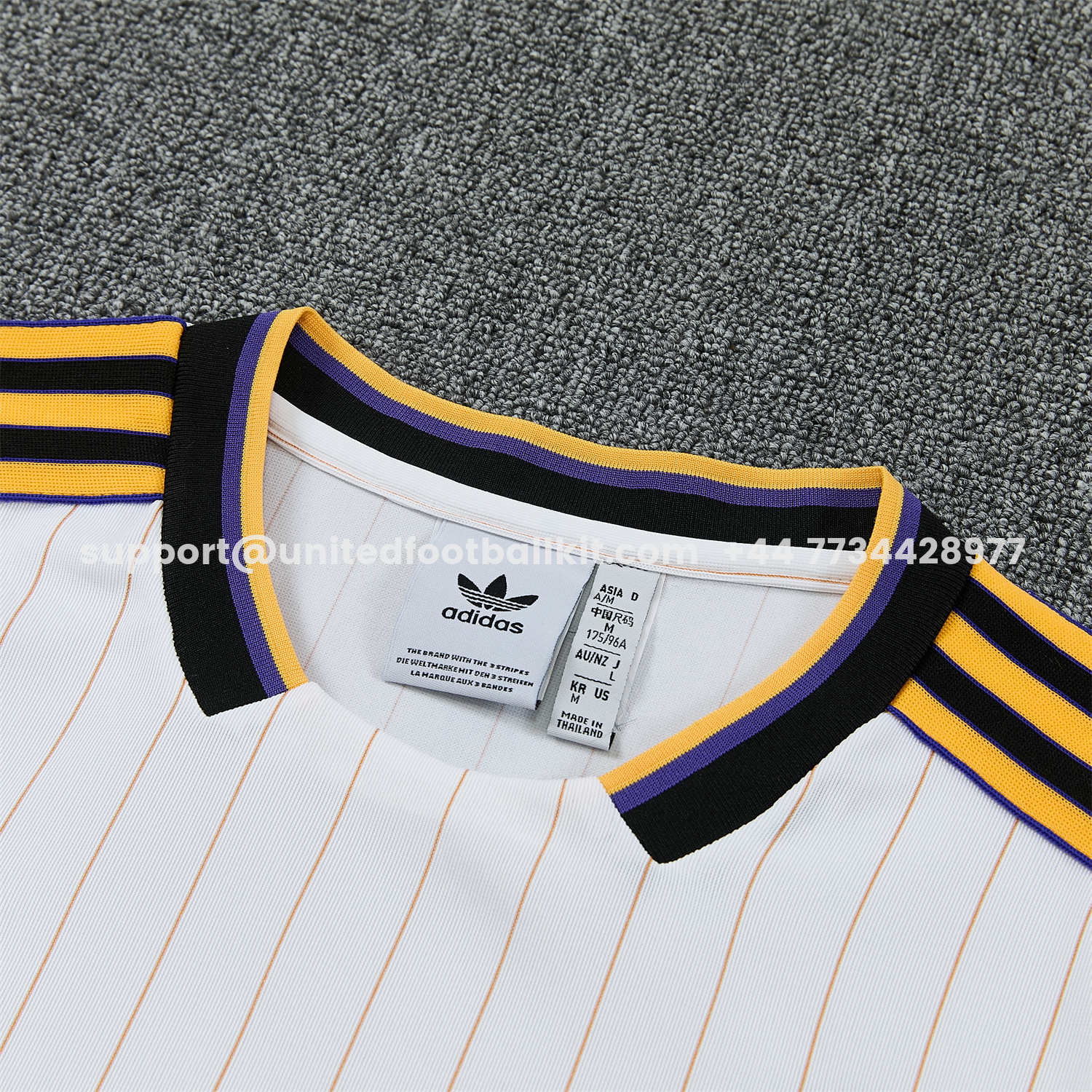 Unitedfootballkit.com | Manchester United 25-26 Retro Style Short-Sleeve Training Set - White With Thin Black Stripes Top & Pants -Customize Name, Number and Patch | Worldwide Shipping