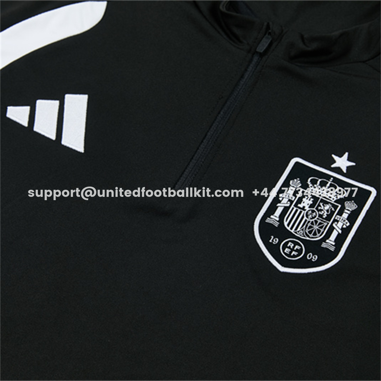 Unitedfootballkit.com | Spain 2026 Long Sleeve Training Set - Black Top & Black Pants -Customize Name, Number and Patch | Worldwide Shipping