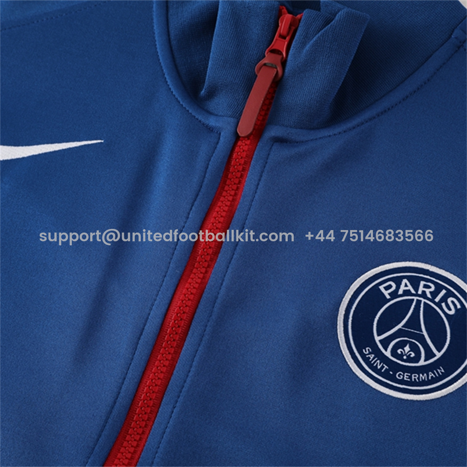 Unitedfootballkit.com | Paris Saint-Germain PSG 25-26 Jacket Training Tracksuit - Blue Jackets and Pants -Customize Name, Number and Patch | Worldwide Shipping