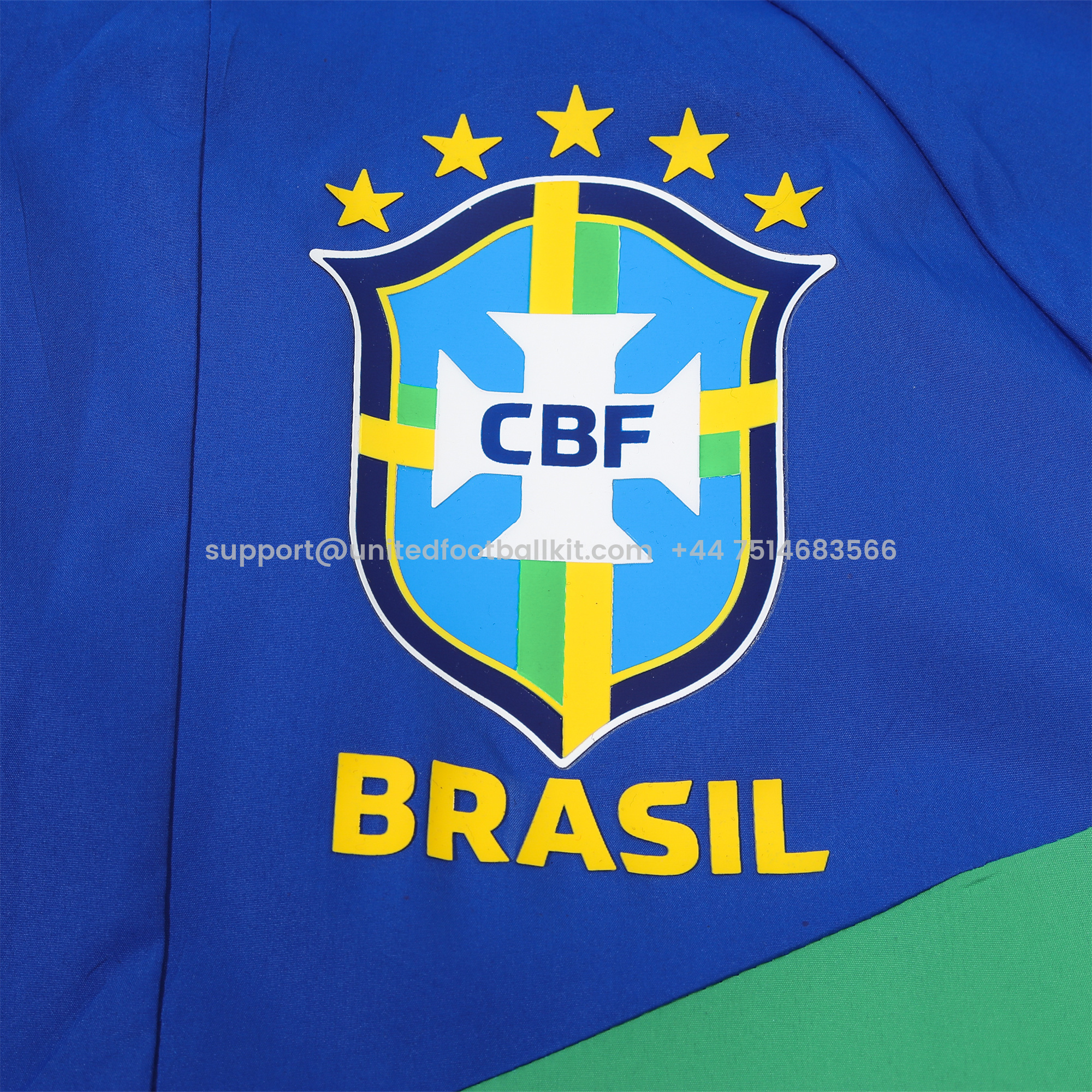 Unitedfootballkit.com | Brazil 2024 National Team Anthem Blue Hooded Windbreaker - Player Version -Customize Name, Number and Patch | Worldwide Shipping