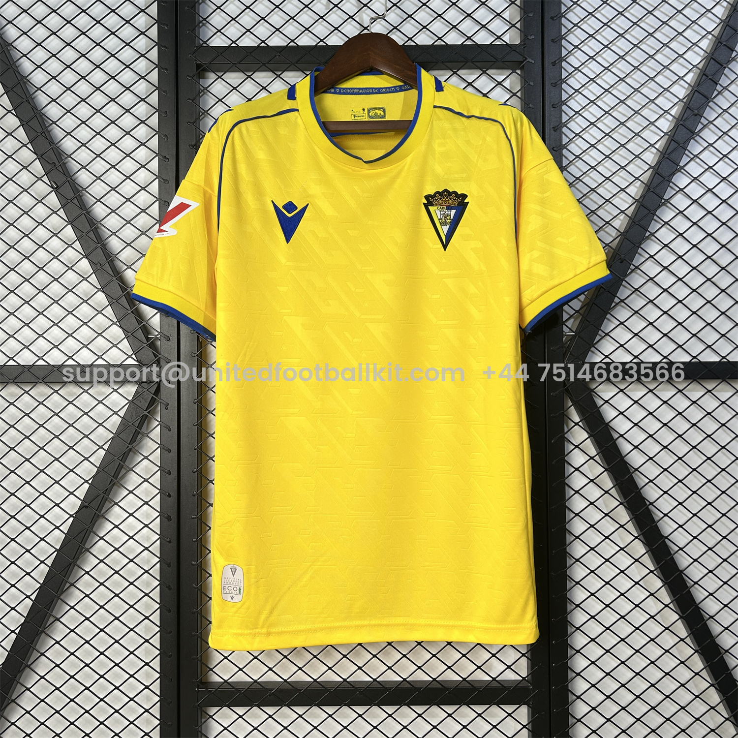 Unitedfootballkit.com | Cádiz Cadiz 25-26 Home Unsponsored Jersey - Fans Version -Customize Name, Number and Patch | Worldwide Shipping