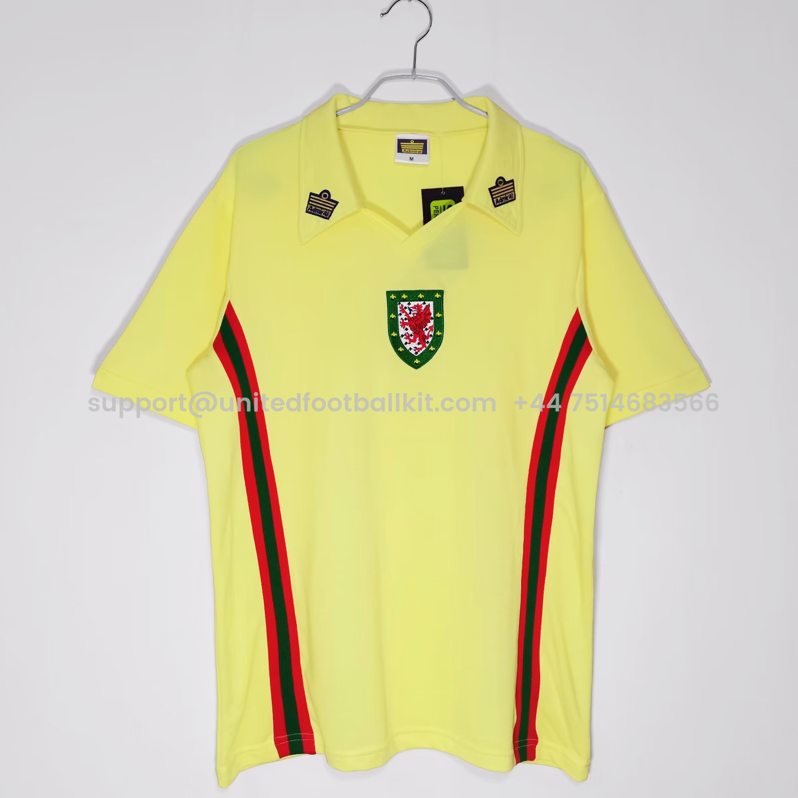Unitedfootballkit.com | Retro Wales 1976 Away Stadium Jersey -Customize Name, Number and Patch | Worldwide Shipping