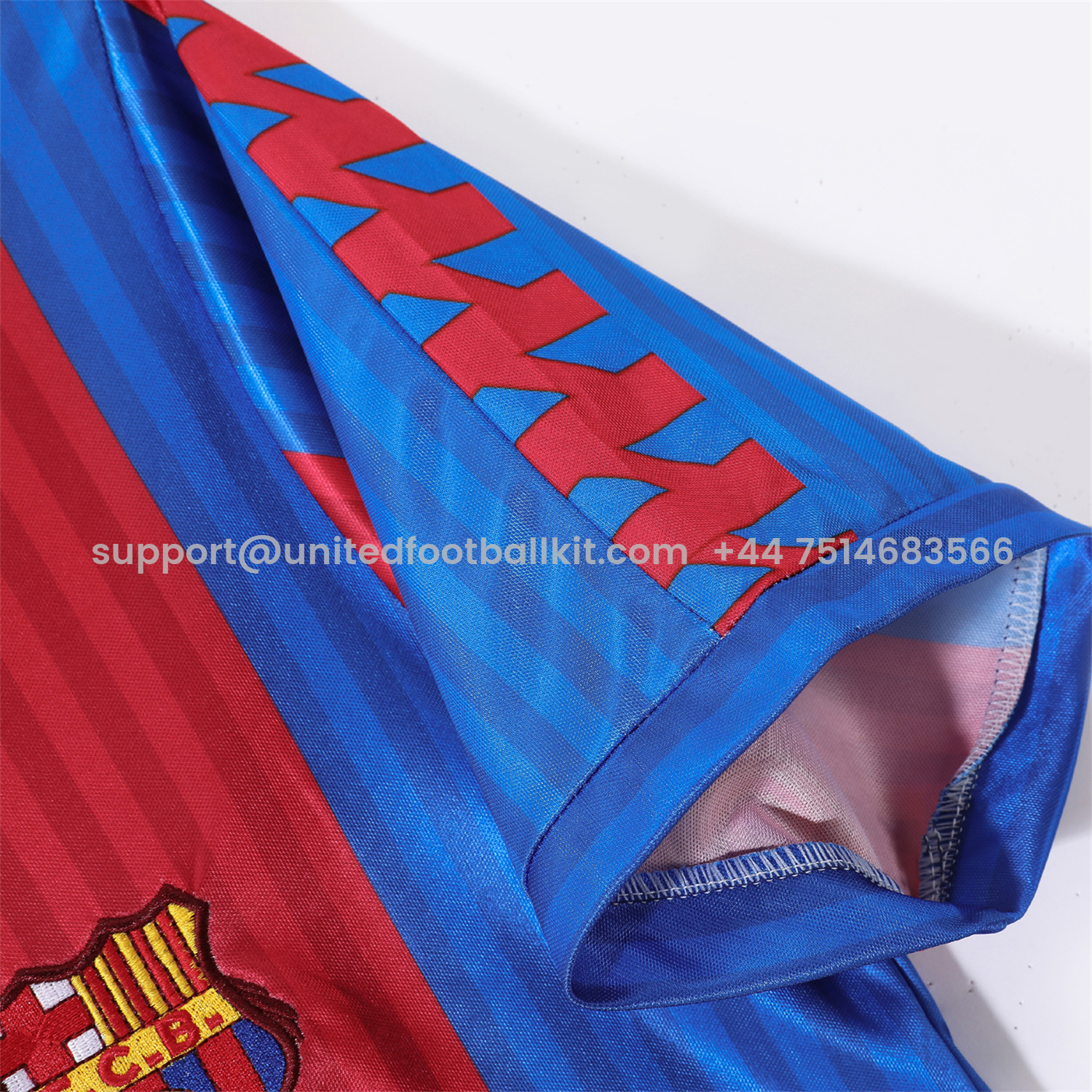 Unitedfootballkit.com | Retro Barcelona 1989-92 Home Jersey -Customize Name, Number and Patch | Worldwide Shipping