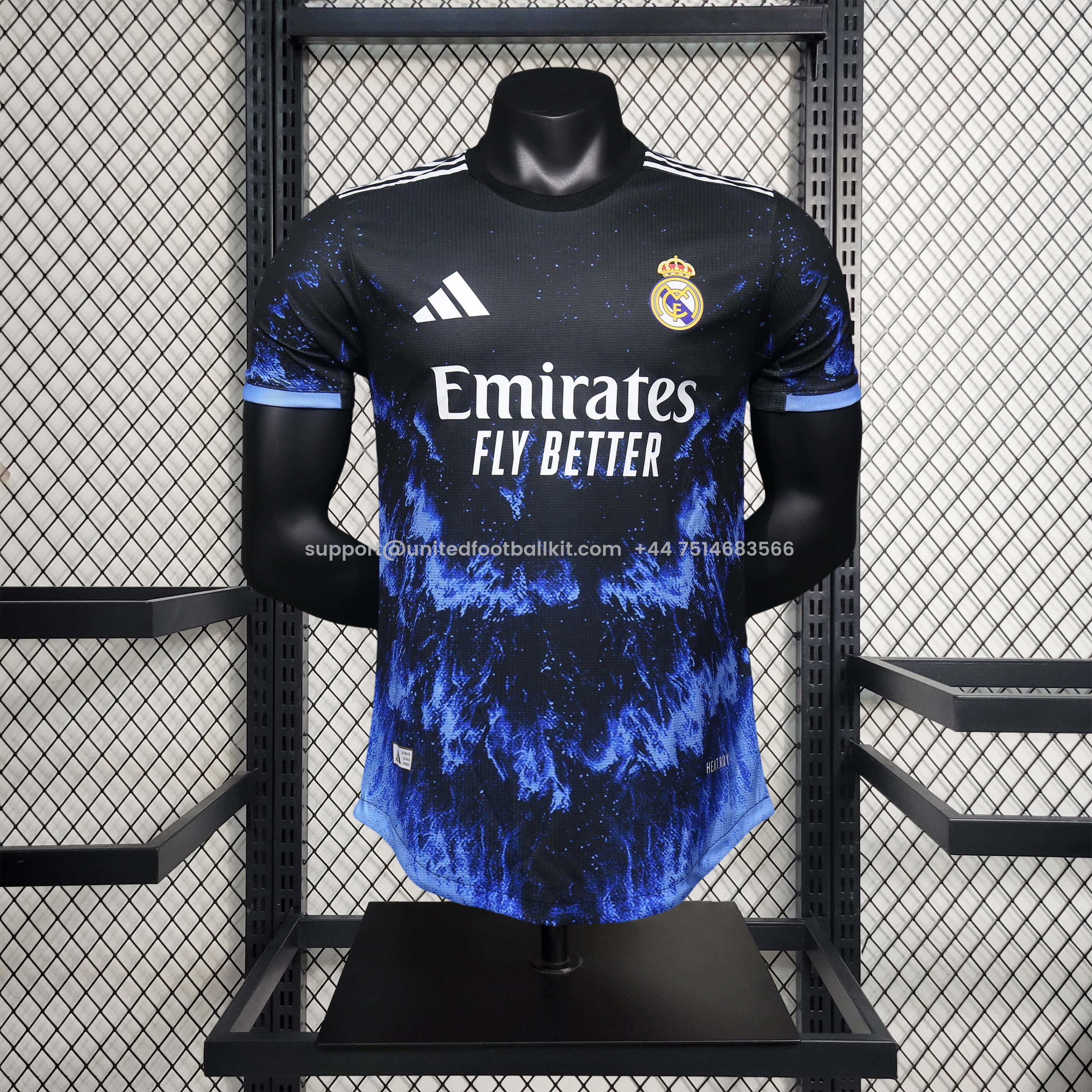 Unitedfootballkit.com | Real Madrid 24-25 Ocean Blue Special Edition Jersey - Player Version -Customize Name, Number and Patch | Worldwide Shipping