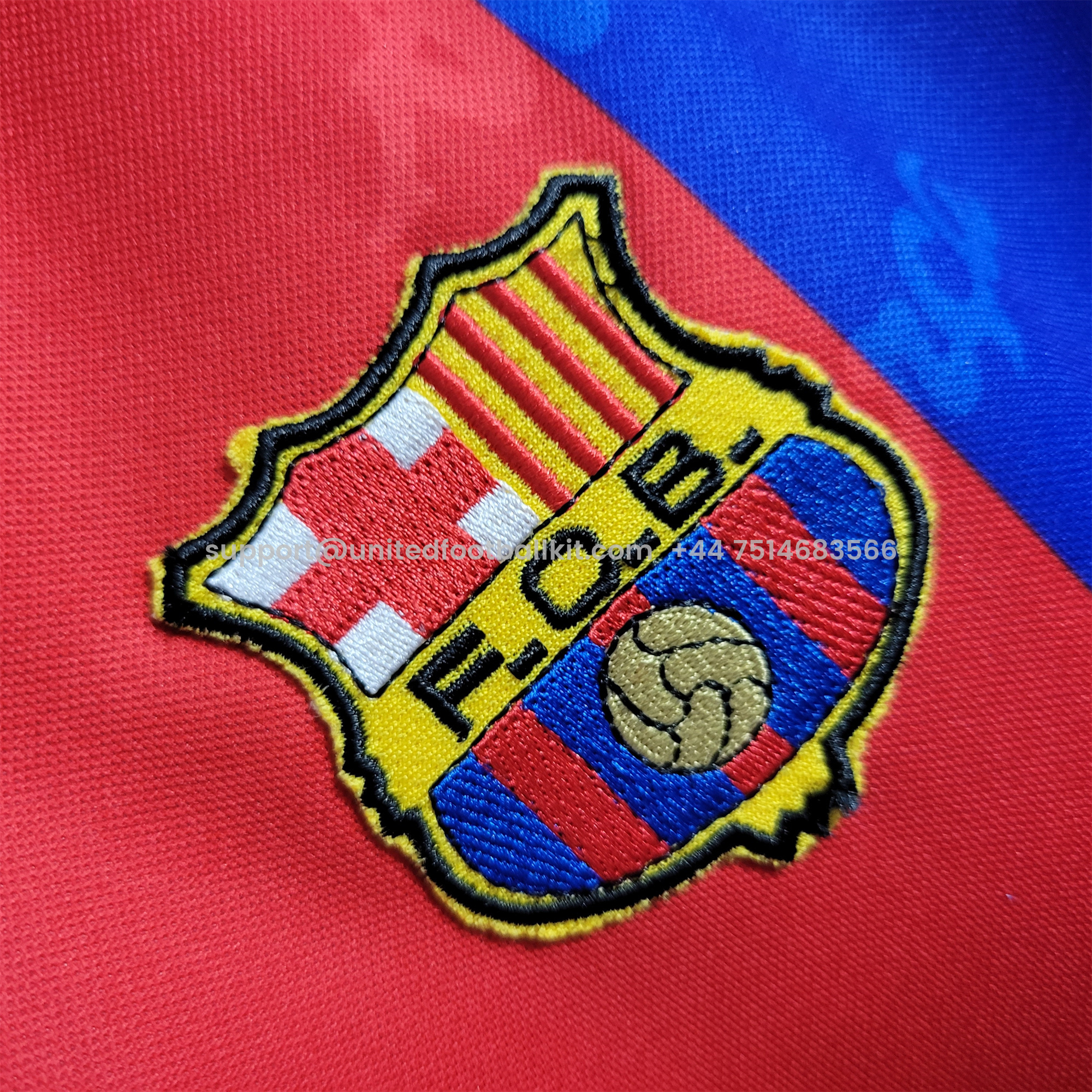Unitedfootballkit.com | Retro Barcelona 92-95 Home Stadium Jersey -Customize Name, Number and Patch | Worldwide Shipping