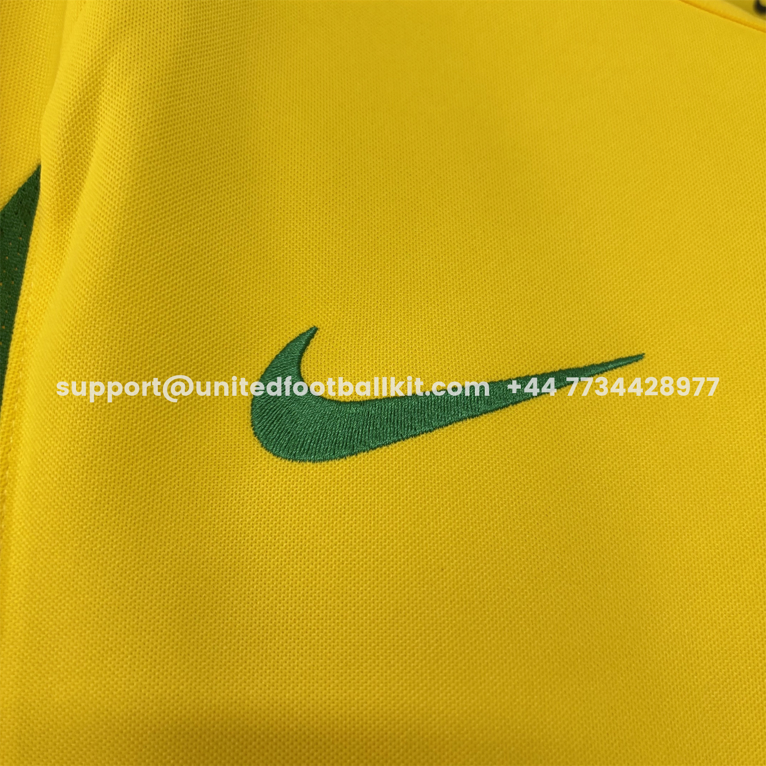 Unitedfootballkit.com | Retro Brazil 2002 Home Long Sleeves Jersey -Customize Name, Number and Patch | Worldwide Shipping