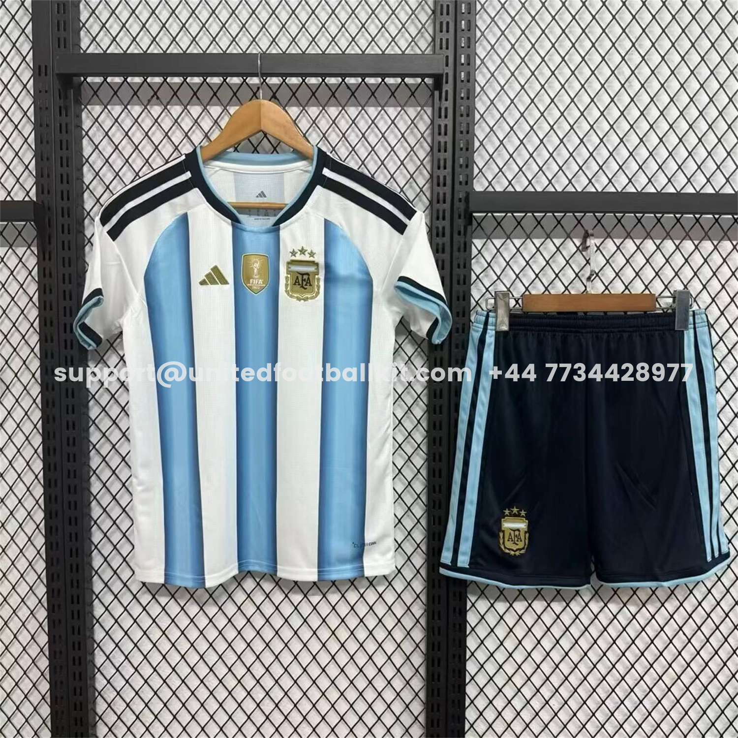 Unitedfootballkit.com | Argentina 2026 Home Kids Kit - With Chest Patch -Customize Name, Number and Patch | Worldwide Shipping